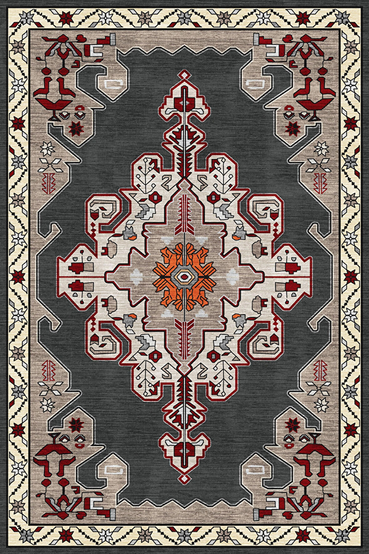 Pamuk Dokuma Taban Kaymaz Yıkanabilir Klasik Desenli  Salon Halısı Mutfak Halısı Koridor Halısı