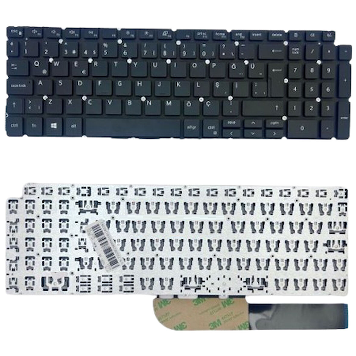 Dell inspiron P102F002, P102F003, P102F004 Uyumlu Klavye Tuş Takımı Tuş Seti Siyah Türkçe