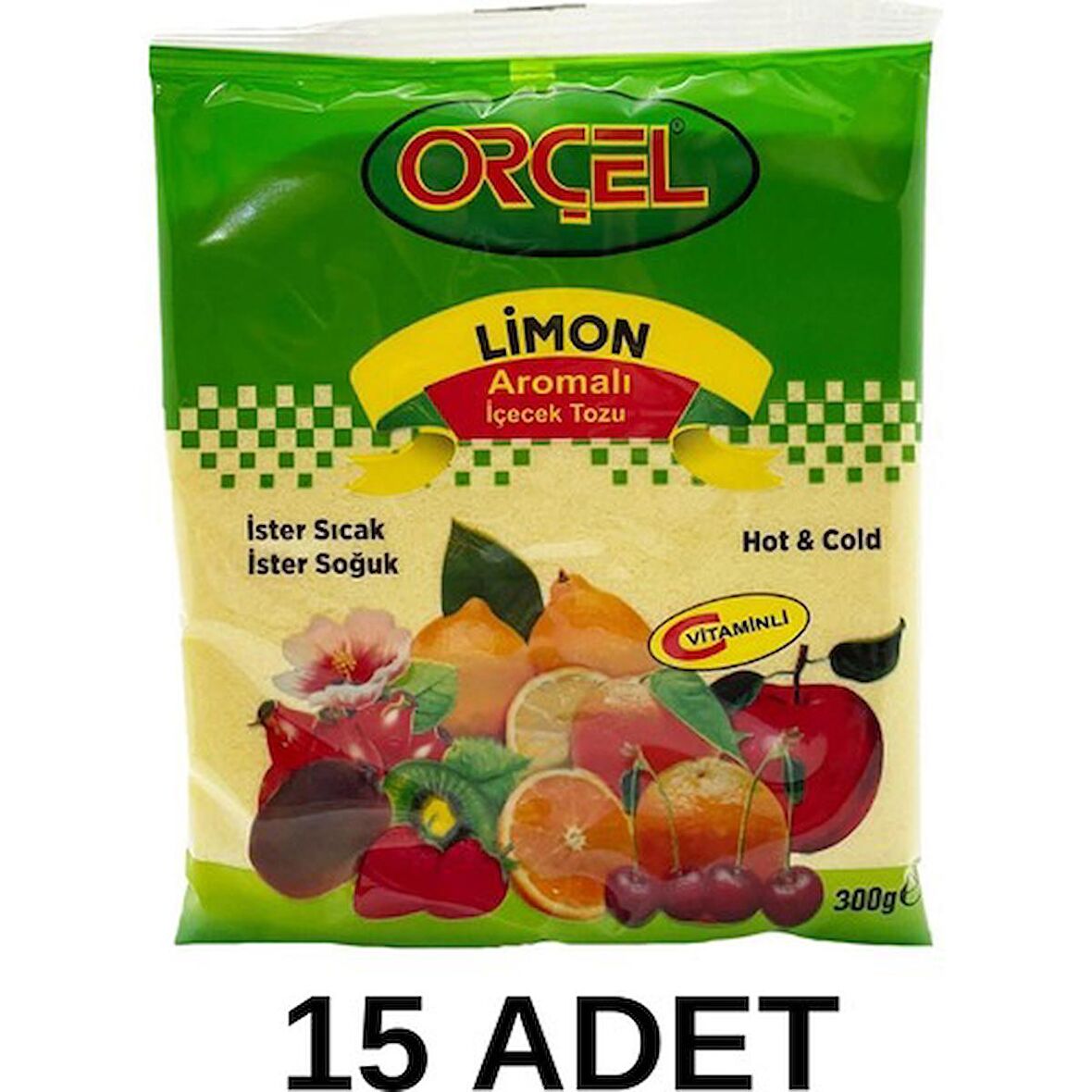 Orçel Limon Aromalı İçecek Tozu Oralet Çay 300gr.x 15 Adet