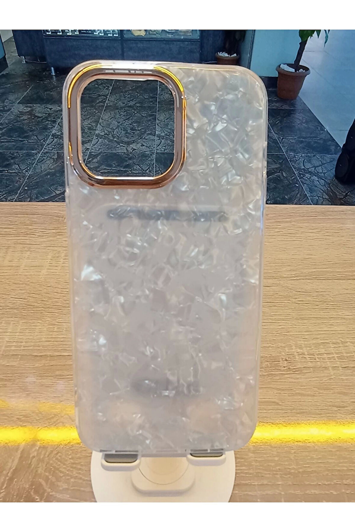 İPhone 15 Pro Uyumlu Mermer Desen Darbe Korumalı Premium Kapak