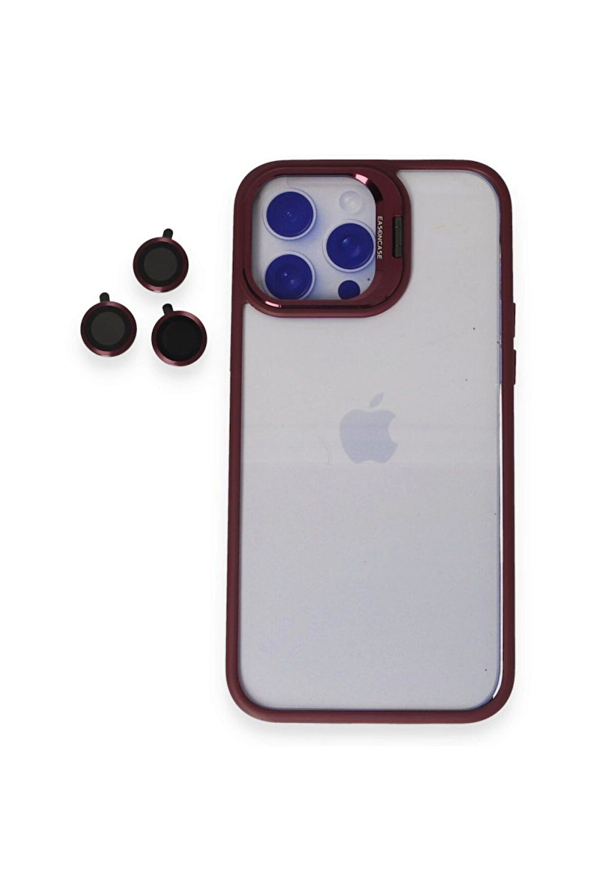 İPhone 15 Pro Max Uyumlu Kamera Çerçevesi Açılır Kamera Lens Hediyeli Darbe Korumalı Kılıf