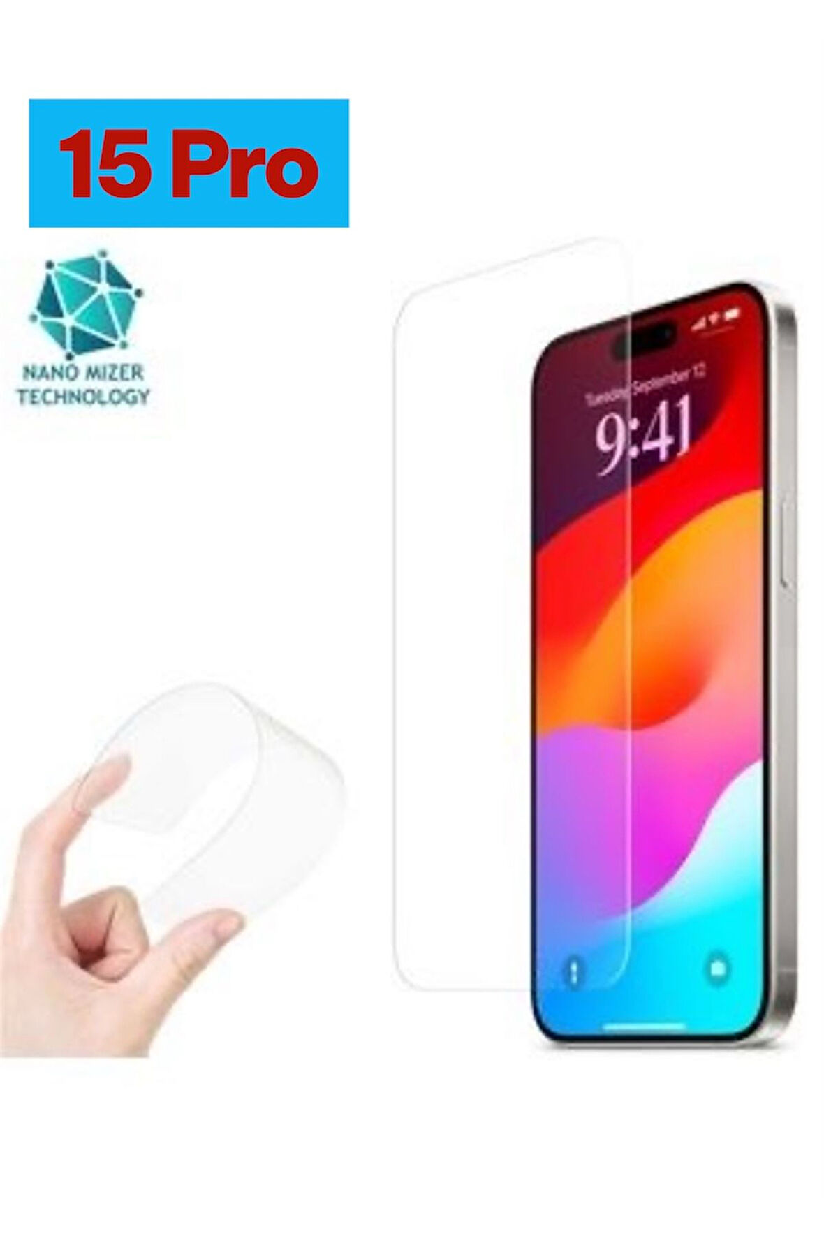Iphone 15 Pro Ekran Koruyucu Esnek Nano Cam Kırılmaz Çatlamaz