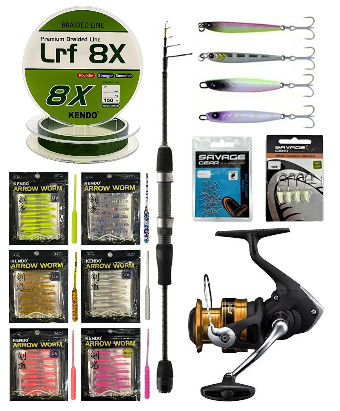 YekOutdoor Arrow Worm LRF Seti Okuma Lrf-Tele-706UL 212cm 1-8 gr Lrf Kamışı&Shimano Makina FX 2500 FC HG