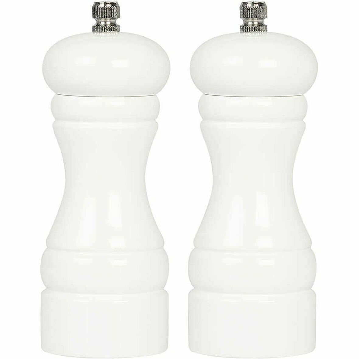 Biradlı Karabiber-Tuz Değirmen Seti ( Beyaz )