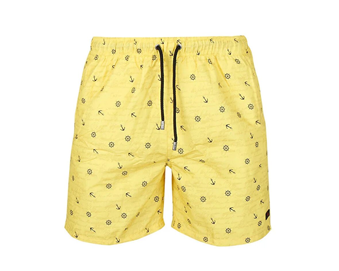 Miami Beach 204 Sarı Desenli Erkek Sort 204-SARI-DESENLI-ERKEK-SORT Erkek Şort Mayo Sarı