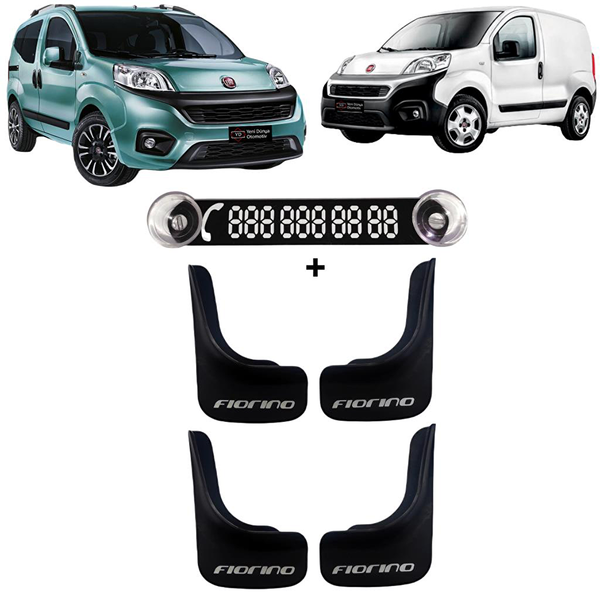 Fiat Fiorino Uyumlu 4'lü Paçalık Çamurluk Seti + Numaratör Tel No Numaralık BDN0003