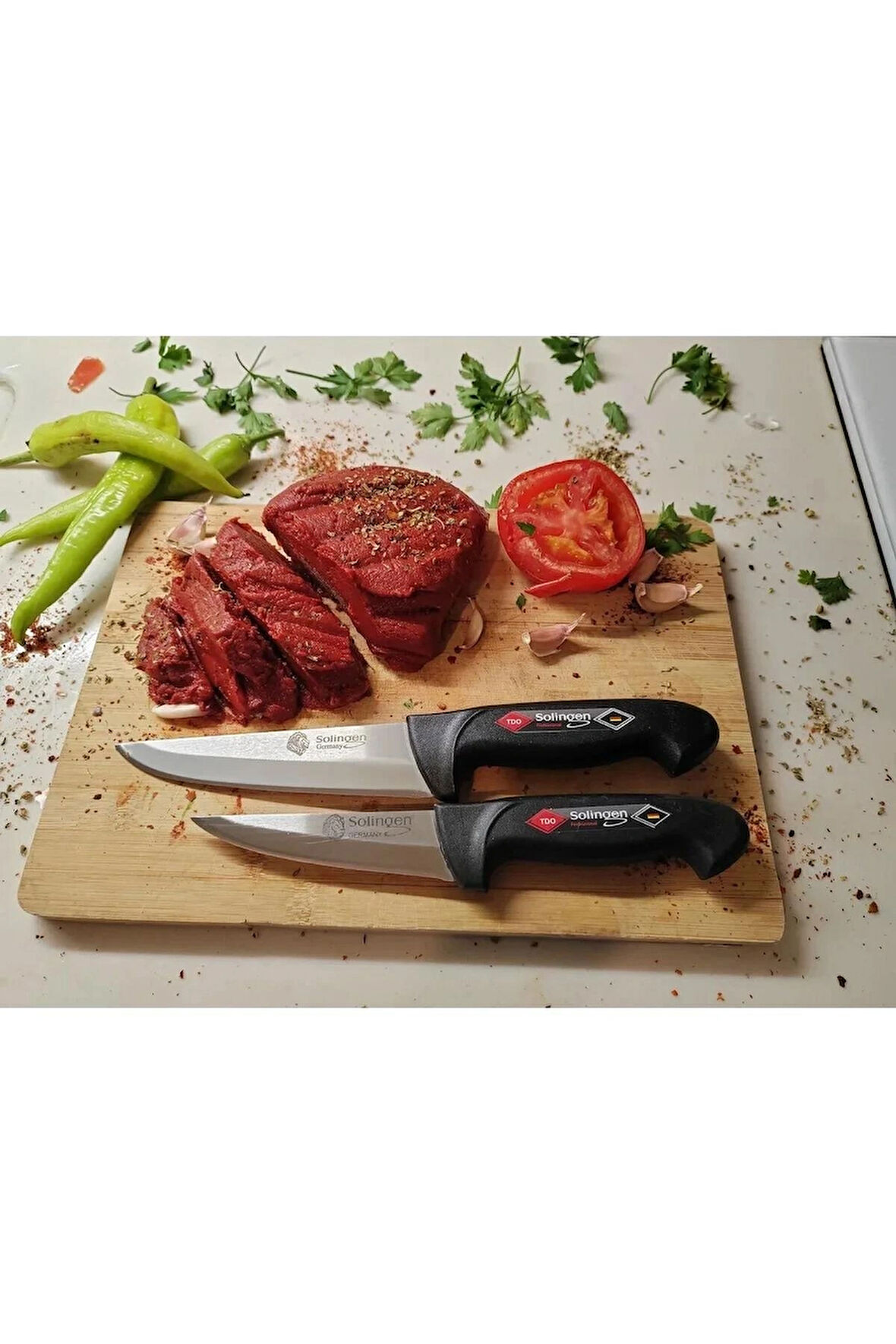 Solingen Siyah 2 Li Kasap(ET)Bıçağı Seti (NO:1 VE NO:2)