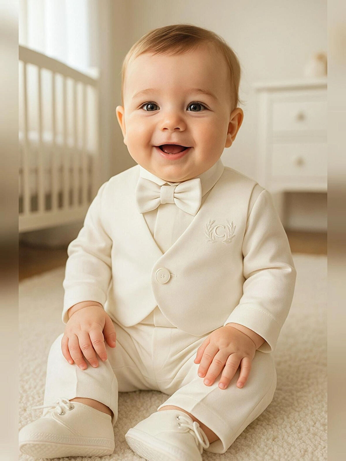 U Yaka Papyonlu Erkek Bebek Mevlüt Takımı / Mevlütlük Takım