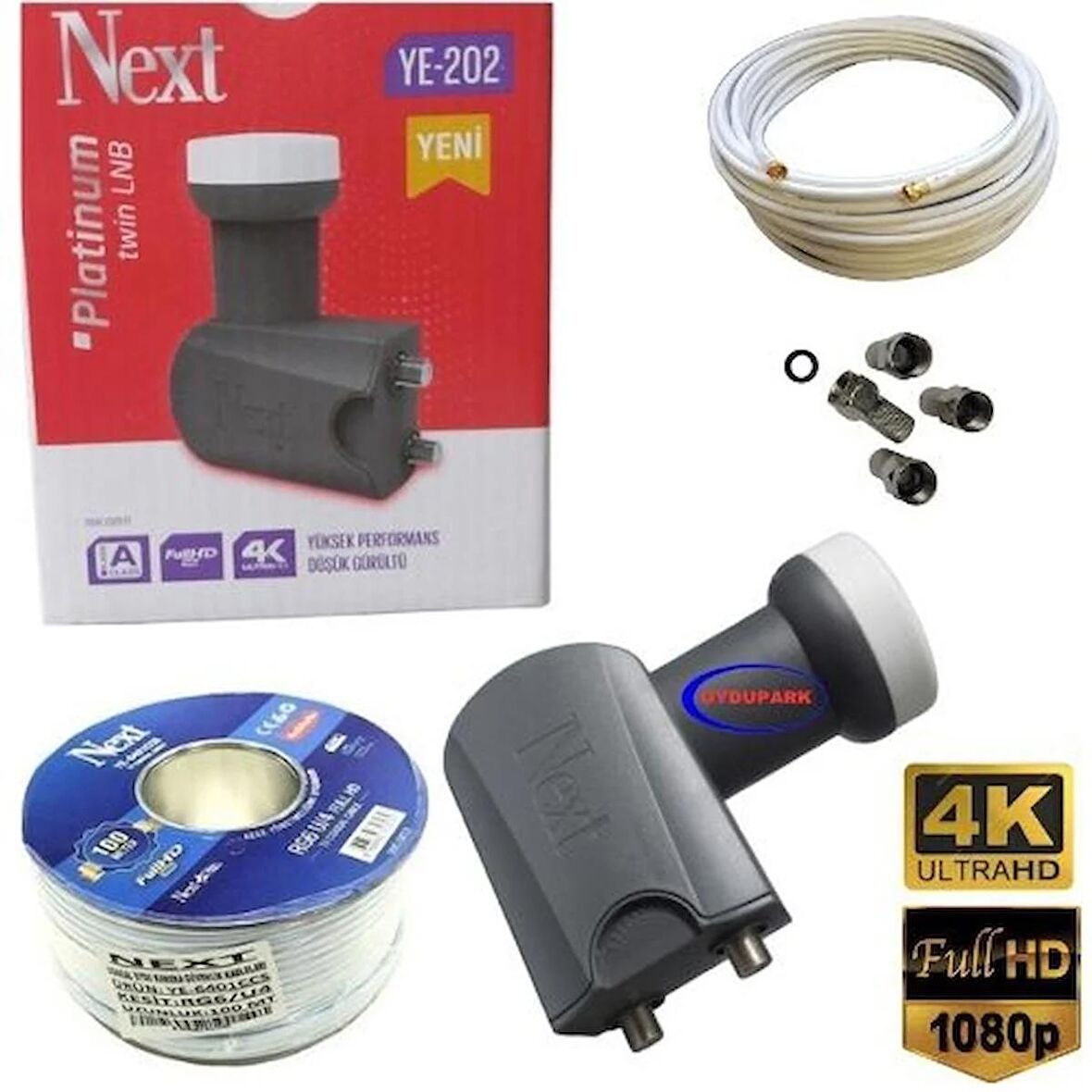 Next 2'Li Twin Lnb+15 Metre Next Kablo+4 Adet Contalı Konnektör