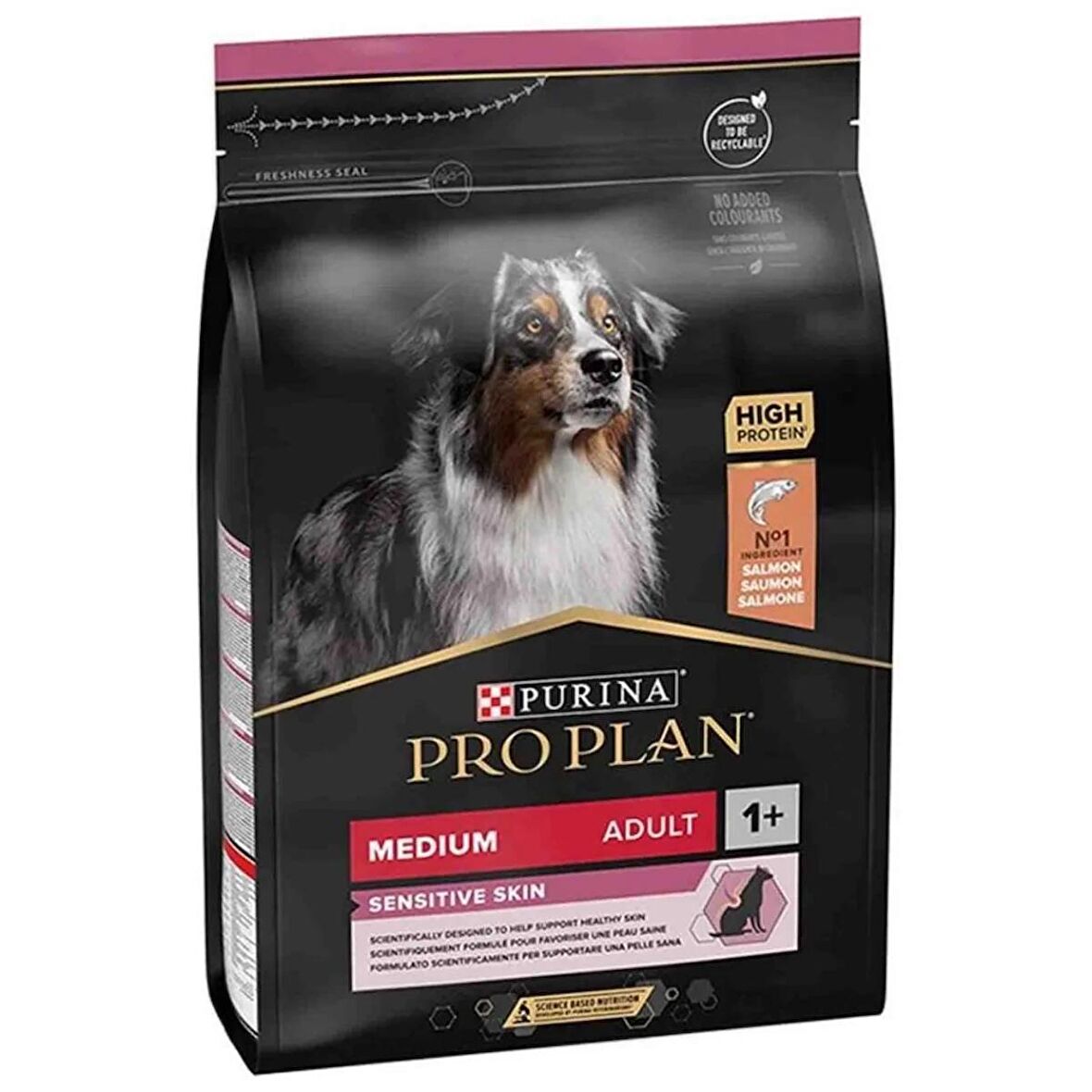 Proplan medium adult 3kg somon köpek sensitive skin somonlu yetişkin köpek maması