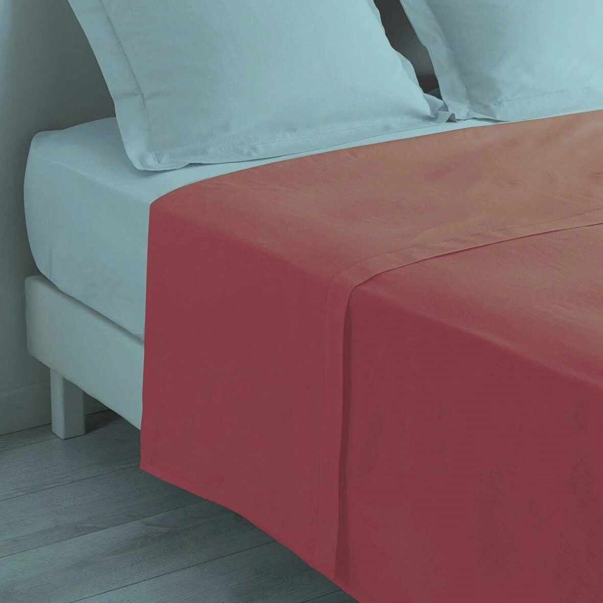 Maki Home %100 Pamuklu Fuşya 160x240 Tek Kişilik Yataklara Uygun Lastiksiz Düz Çarşaf