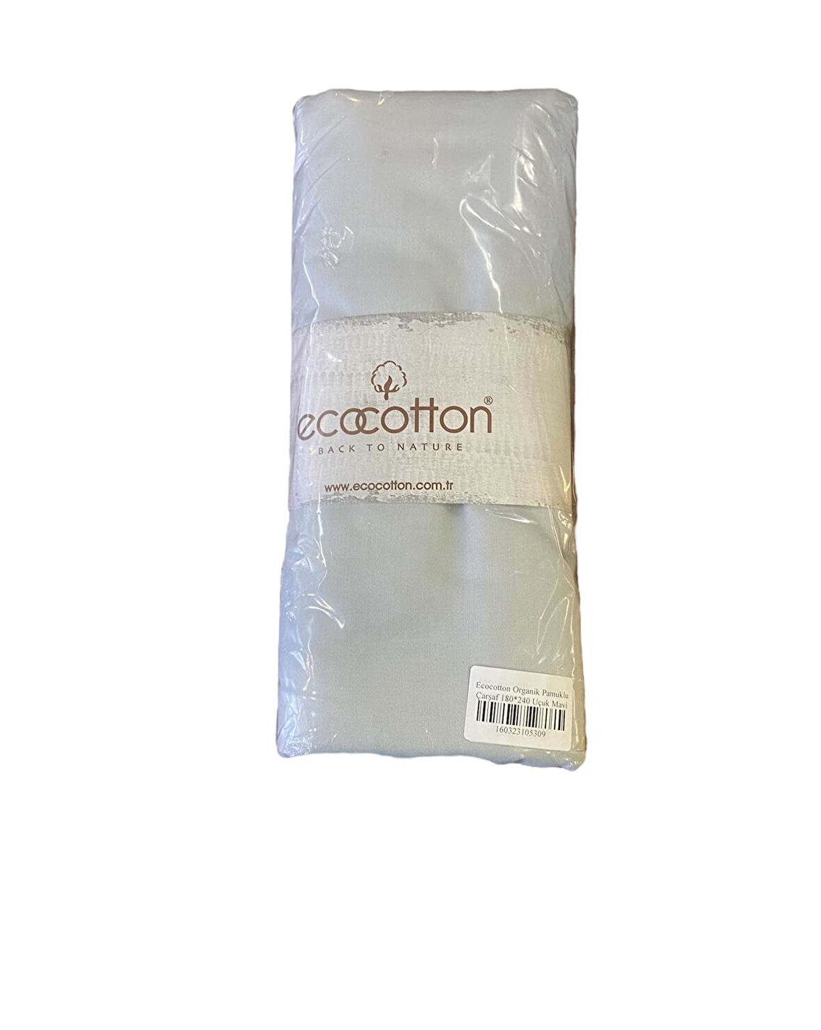 Ecocotton Organik Pamuklu Çarşaf 180*240 Uçuk Mavi