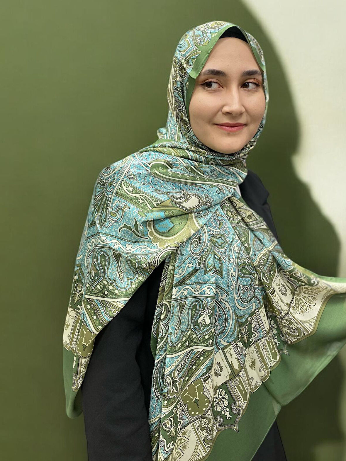 ARMANDA ETHNIC VUAL ŞAL -YEŞİL - 4456-02