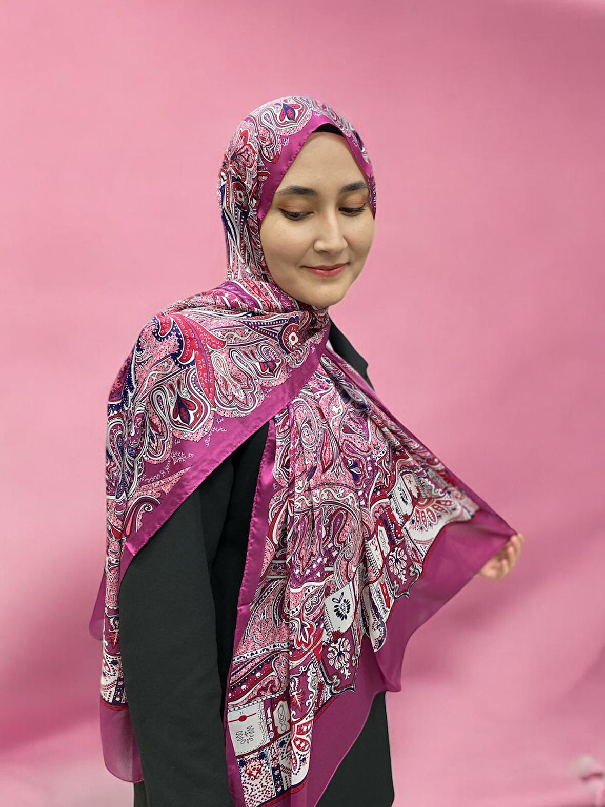 ARMANDA ETHNIC VUAL ŞAL - PEMBE - 4456-13