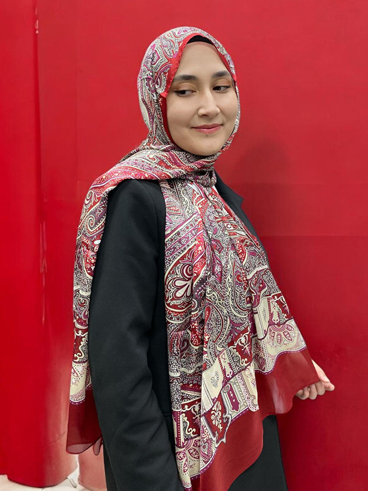 ARMANDA ETHNIC VUAL ŞAL - KIRMIZI - 4456-14