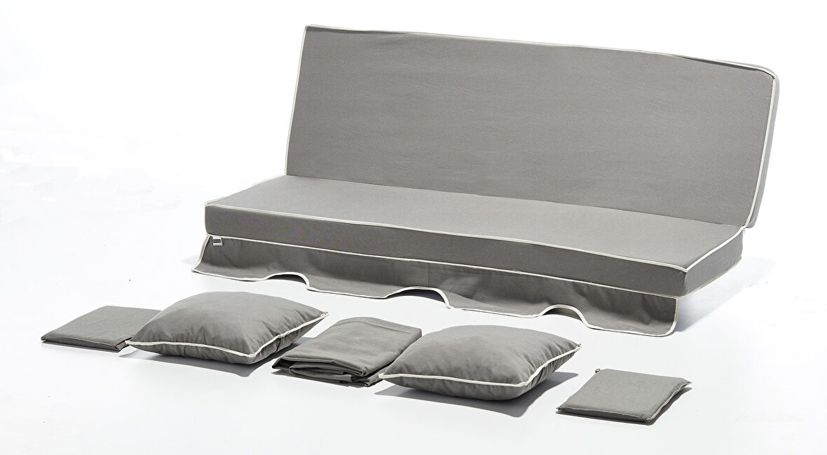 Salıncak Minder Kılıf Takımı 2 Kişilik (Süngersiz) - Açık Gri