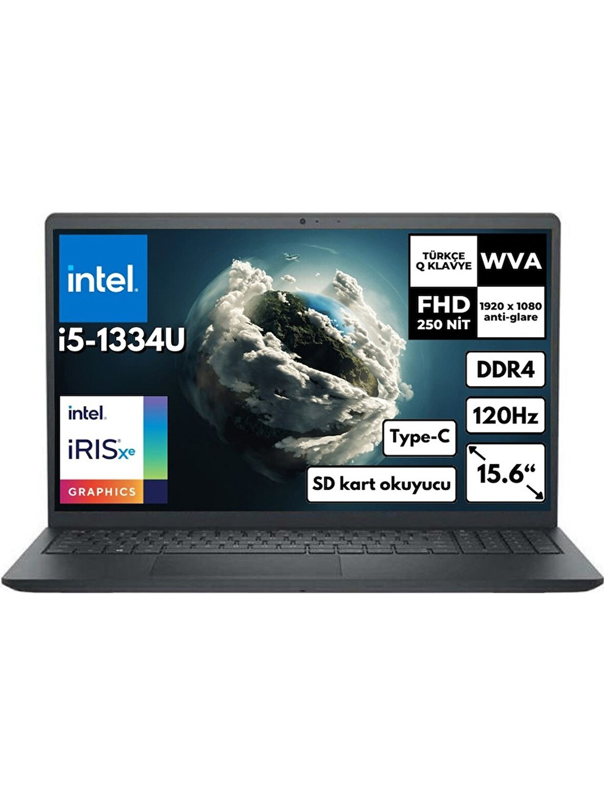 Dell Inspiron 3530 i5-1334U 16 GB 2 TBSSD Iris Xe Graphics 15.6" FHD Windows 11 Pro Notebook I35303401UAT49