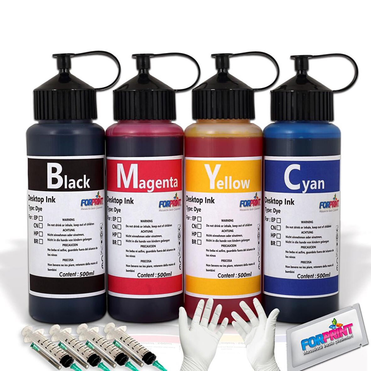 Bitmeyen Kartuş Canon E414/404/484/E474 Uyumlu Mürekkep 4X500 ML