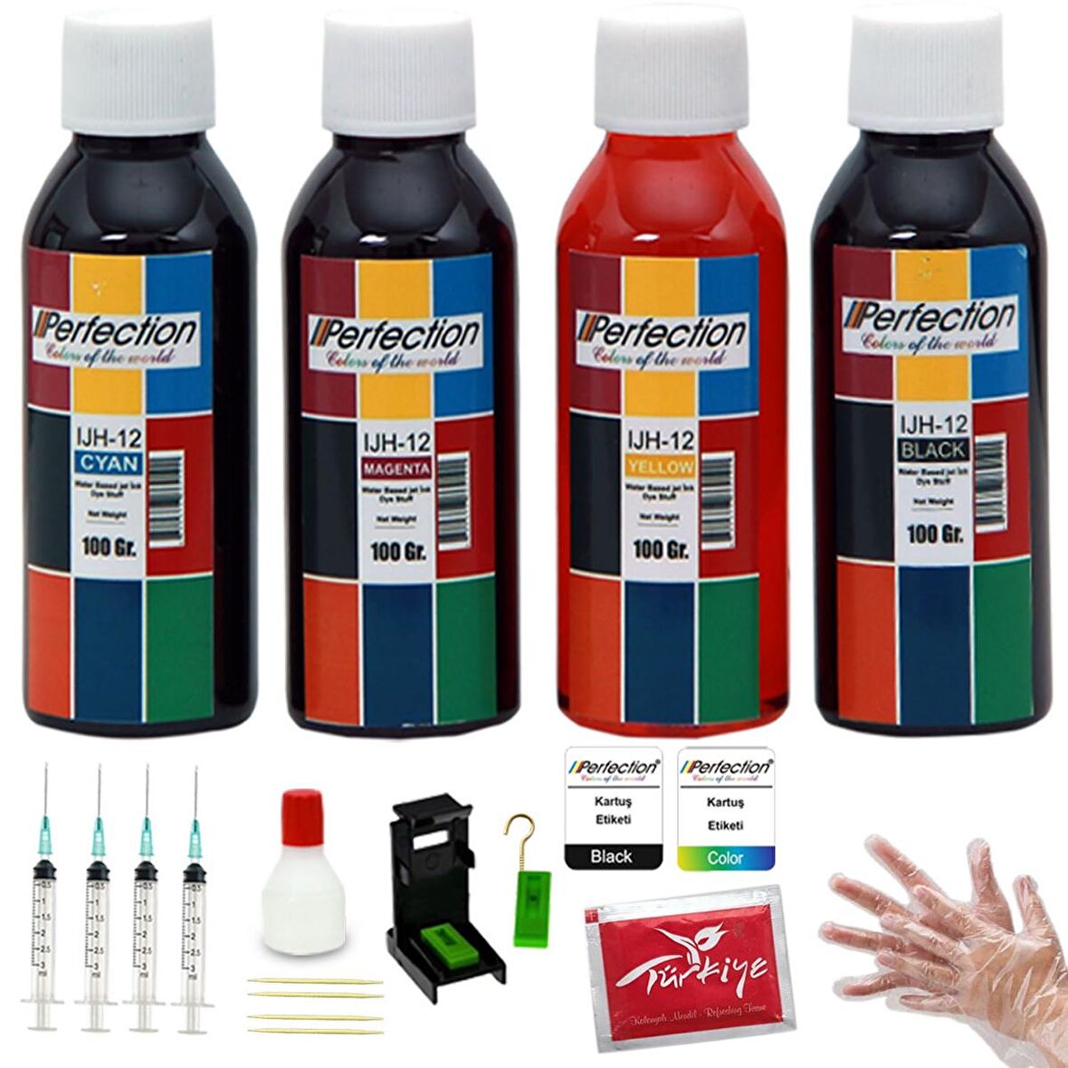 Perfection Hp Deskjet 3638 / 3775 / 3776 Yazıcı Uyumlu Kartuş Dolum Seti 4 x 100 ML