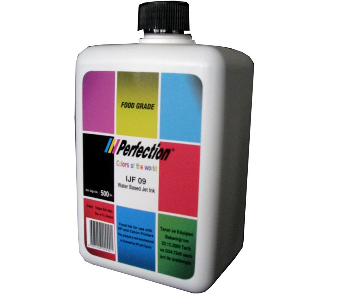 Perfection Pasta Yazıcıları İçin Yenilebilir Gıda Mürekkebi 500 ML Siyah