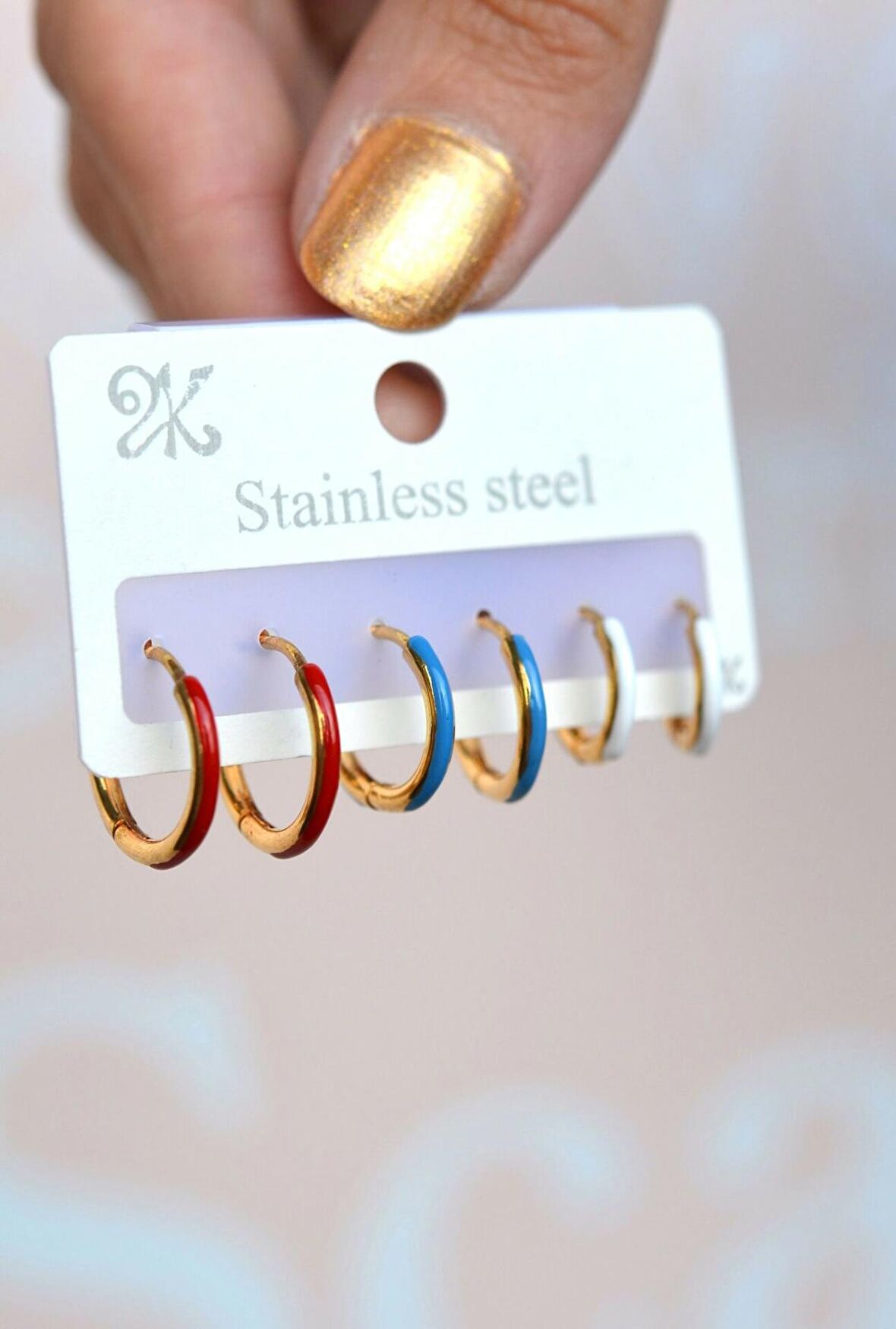 Renkli Çelik Küpe Seti 6 Parça