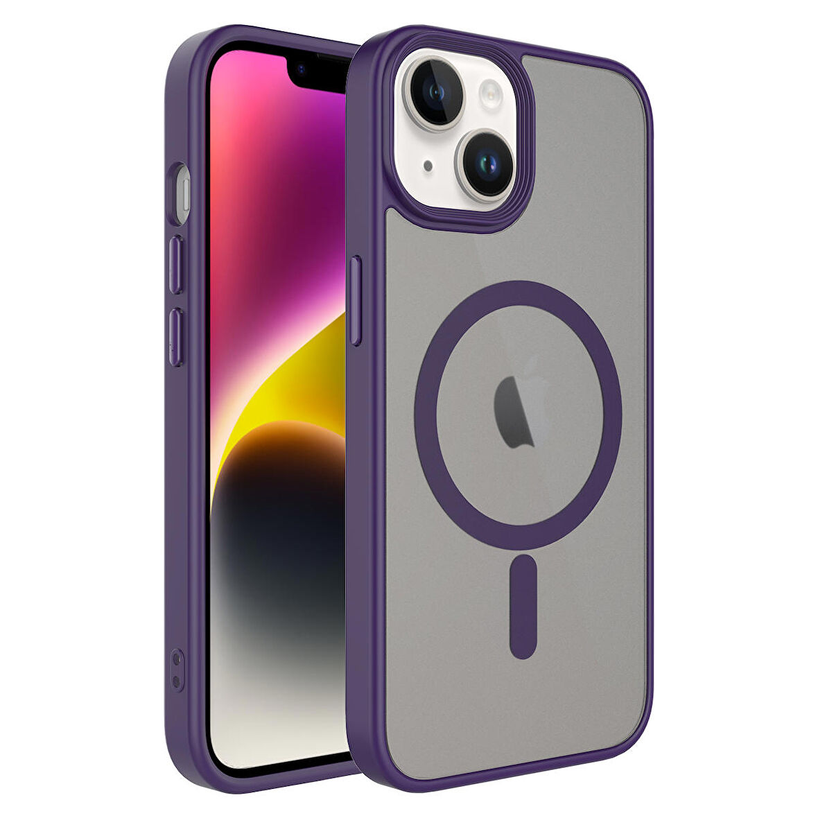Gpack Apple iPhone 13 Kılıf Flet Wireless Şarj Özellikli Mat Arka Yüzey