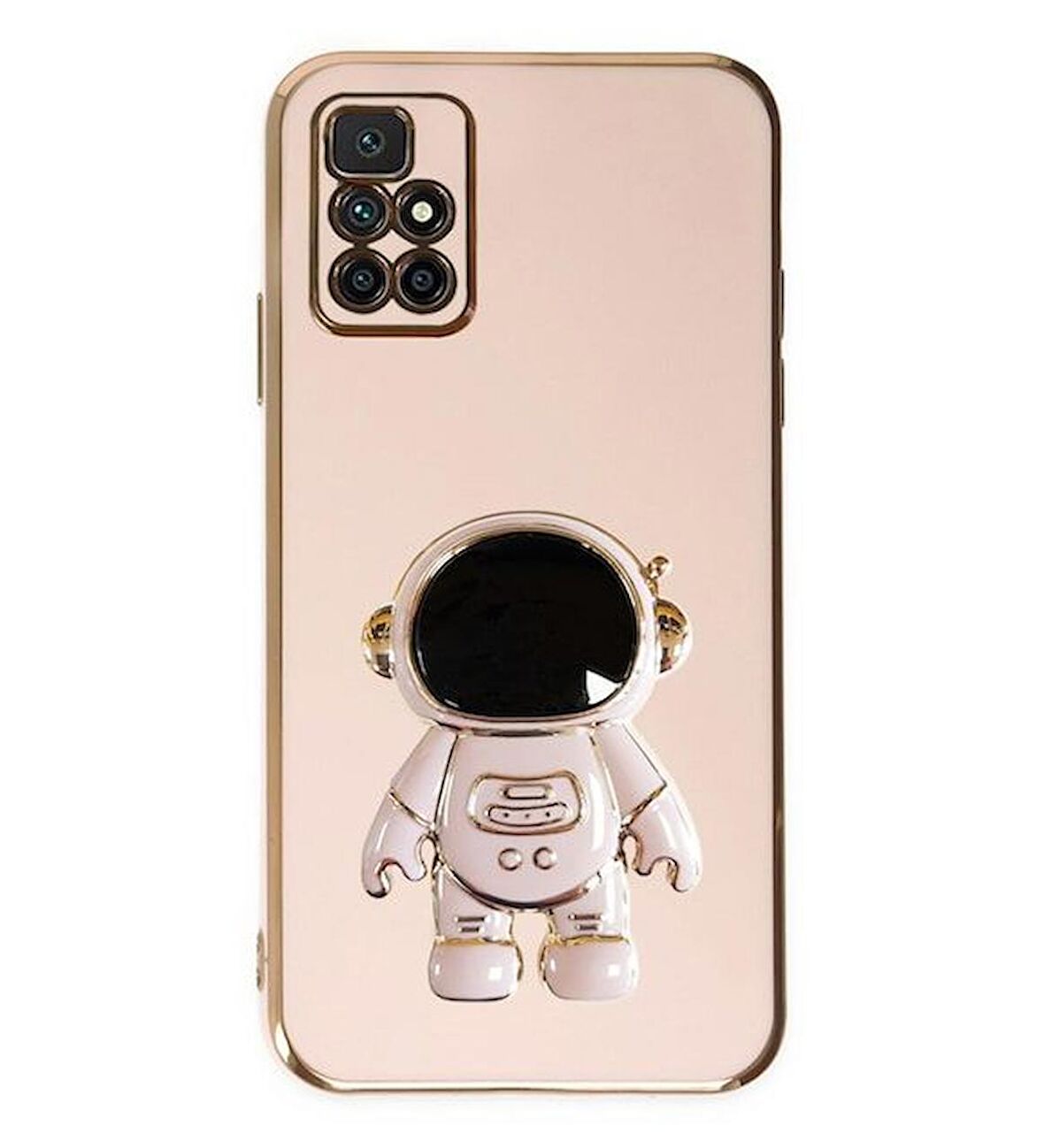 Gpack Xiaomi Redmi 10 2022 Kılıf Kamera Korumalı Astronot Desenli Standlı Silikon