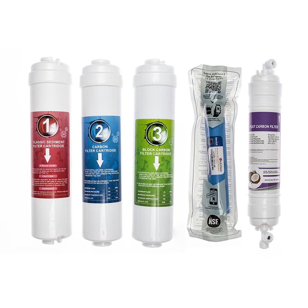 Sulook Kapalı Kasa Su Arıtma Cihazlarına Uyumlu 5'li Filtre Seti Lg Membranlı