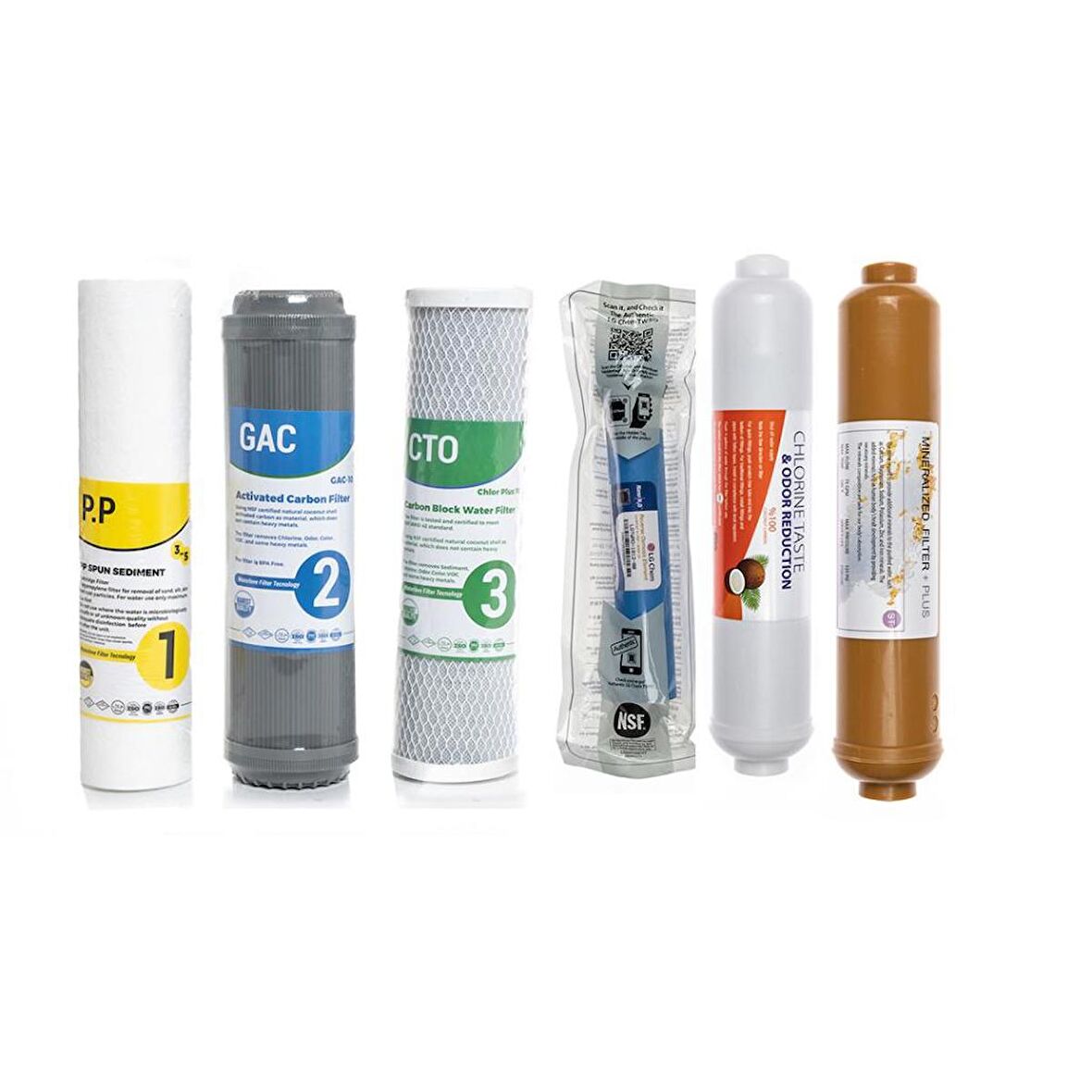 Sulook Su Arıtma Cihazı Çift Karbonlu Açık Kasa 6'lı Filtre Seti, Lg Membranlı