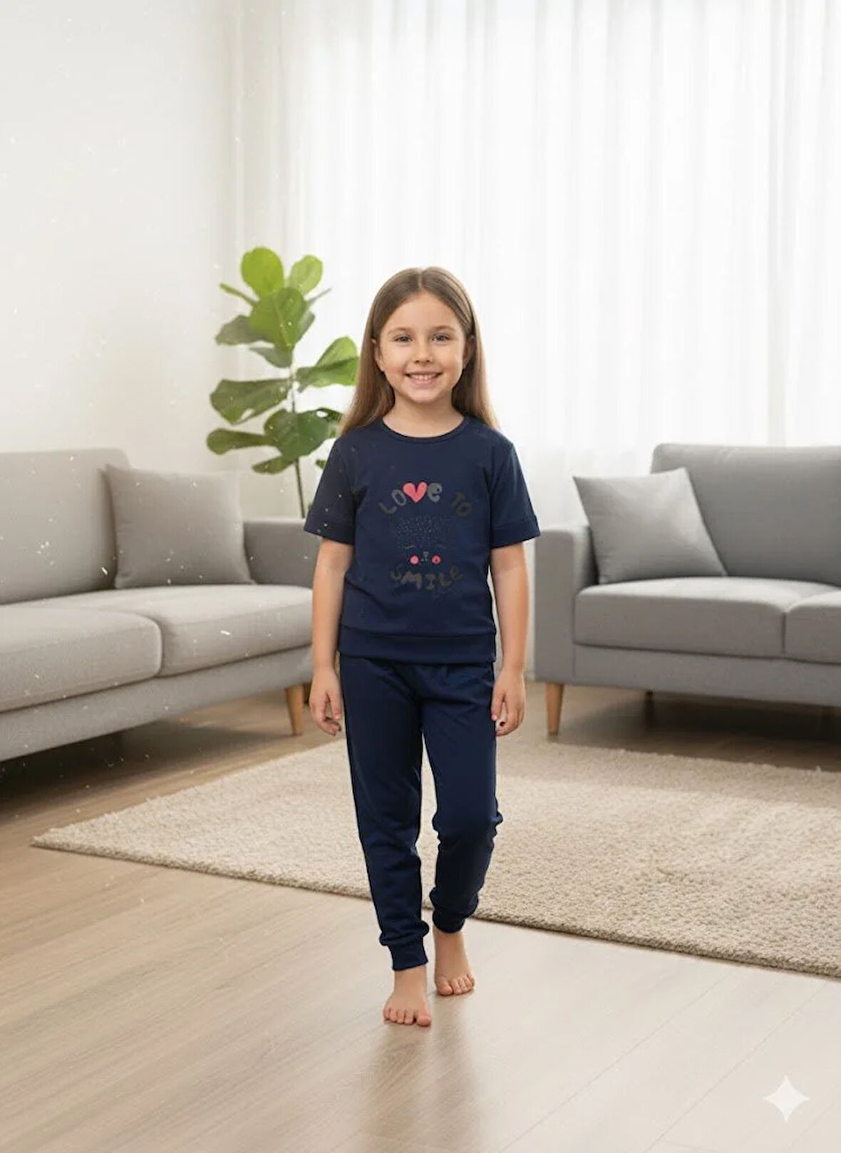 ÇOCUK LACİVERT PİJAMA TAKIMI