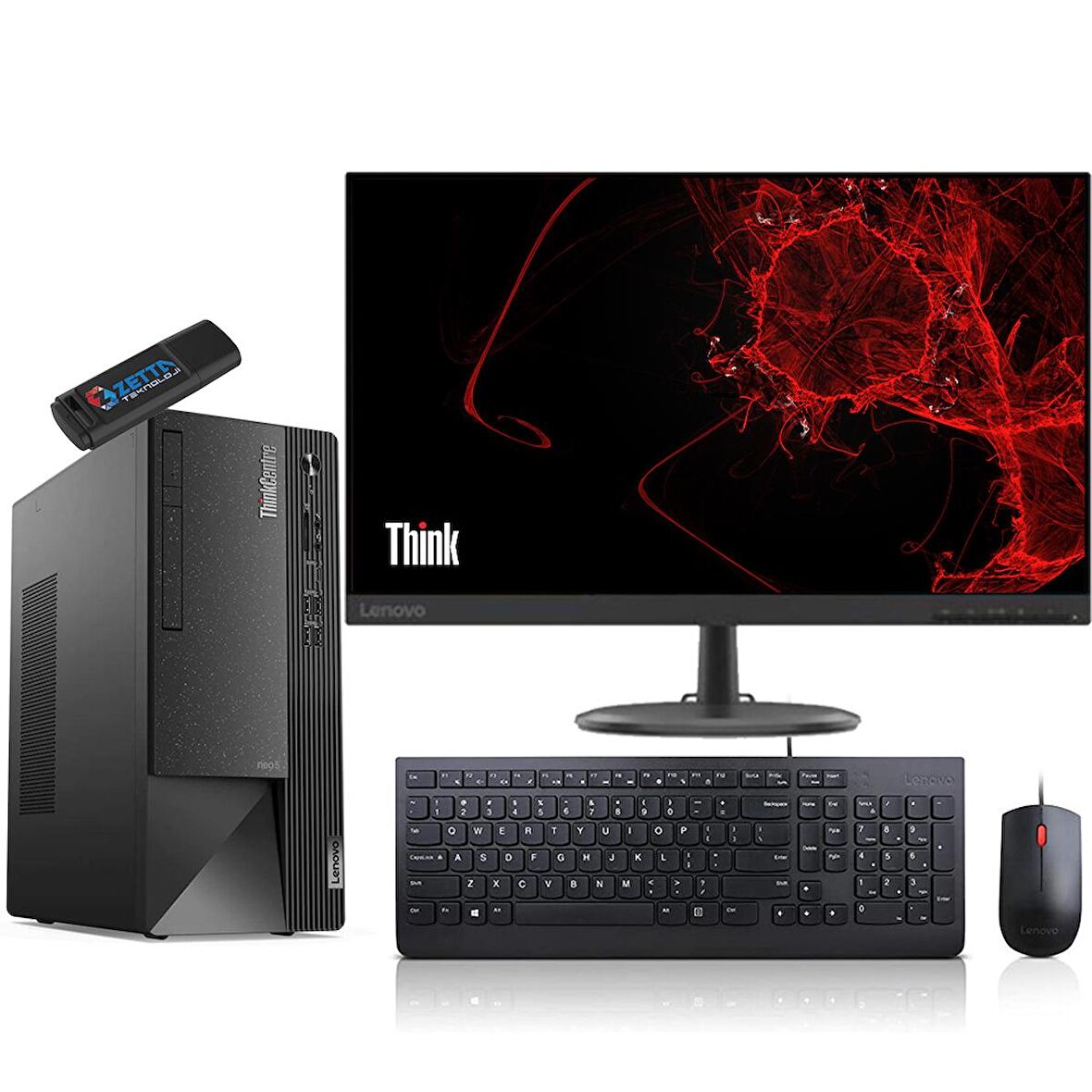 Lenovo Thinkcentre NEO 50T GEN4 İntel Core i7 13700 16GB 512GB SSD GT1030-2GB Freedos 21.5" Masaüstü Bilgisayar 12JD0008TRGMF01 + Zetta Flash Bellek