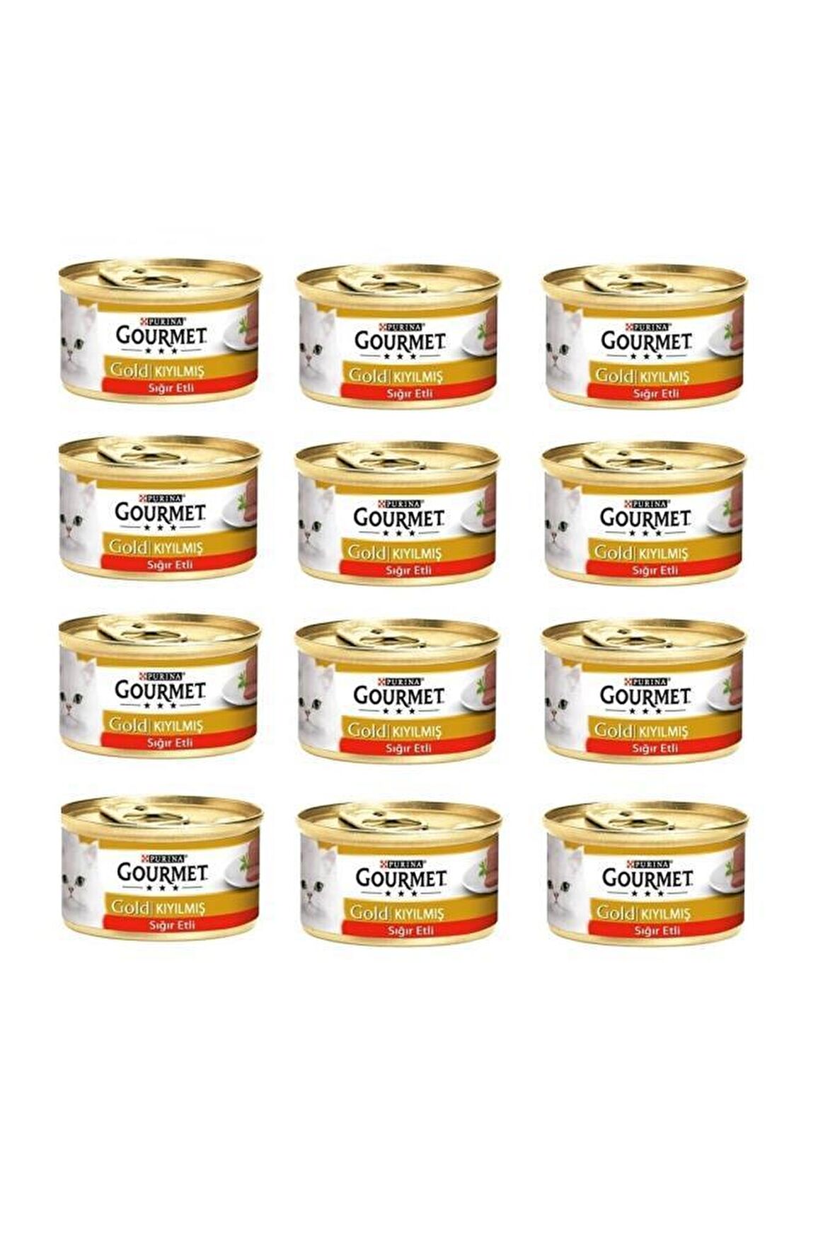 Gourmet Gold Kiyilmis Sigir Etli Kedi Konservesi 85gr 12 Adet