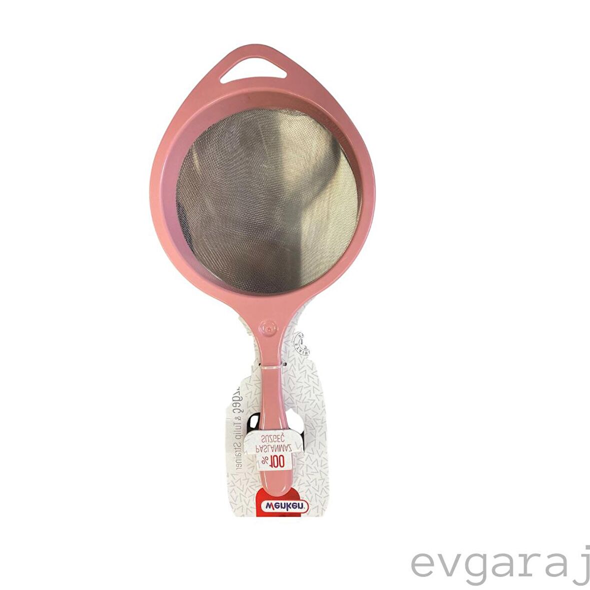 Paslanmaz Mutfak Süzgeci- Dayanıklı, İnce Süzme, Ergonomik Tasarım, Pembe