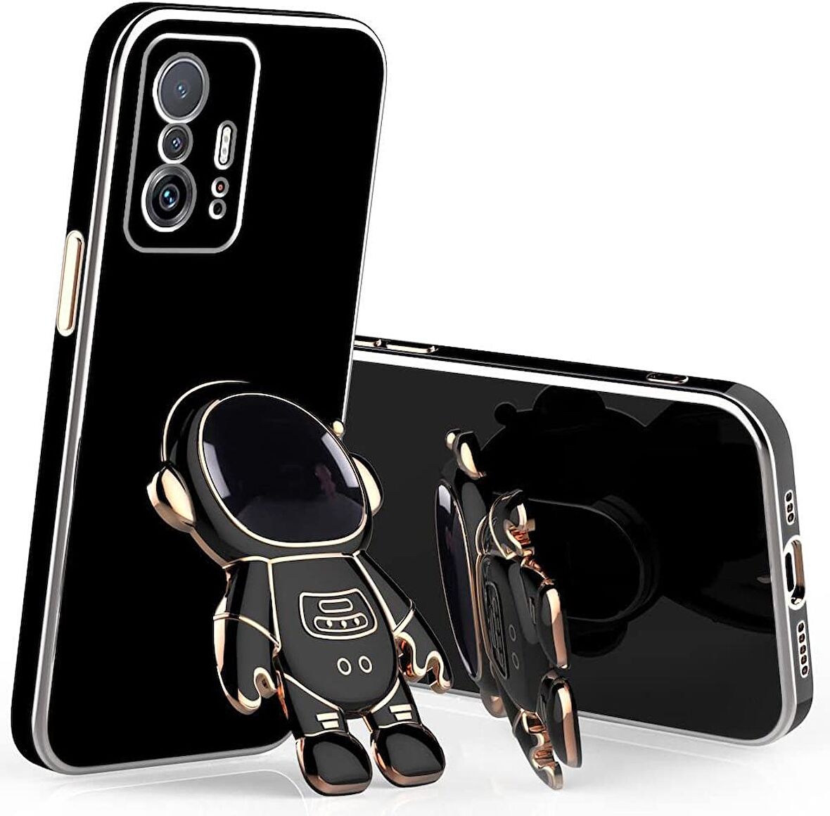 Gpack Xiaomi Mi 11T 5G Kılıf Kamera Korumalı Astronot Desenli Standlı Silikon