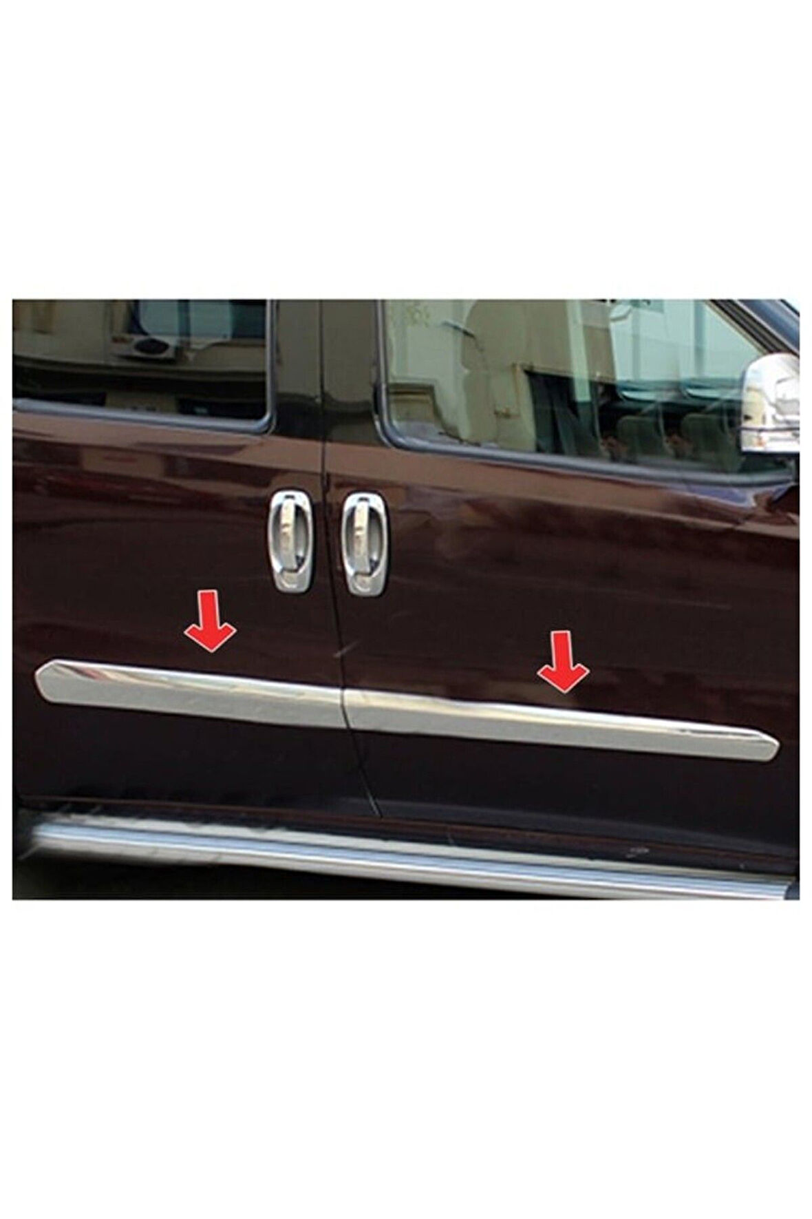 FİAT DOBLO 2010 VE ÜZERİ MODELLER KROM YAN KAPI ÇITASI 4 PARÇA PASLANMAZ ÇELİK