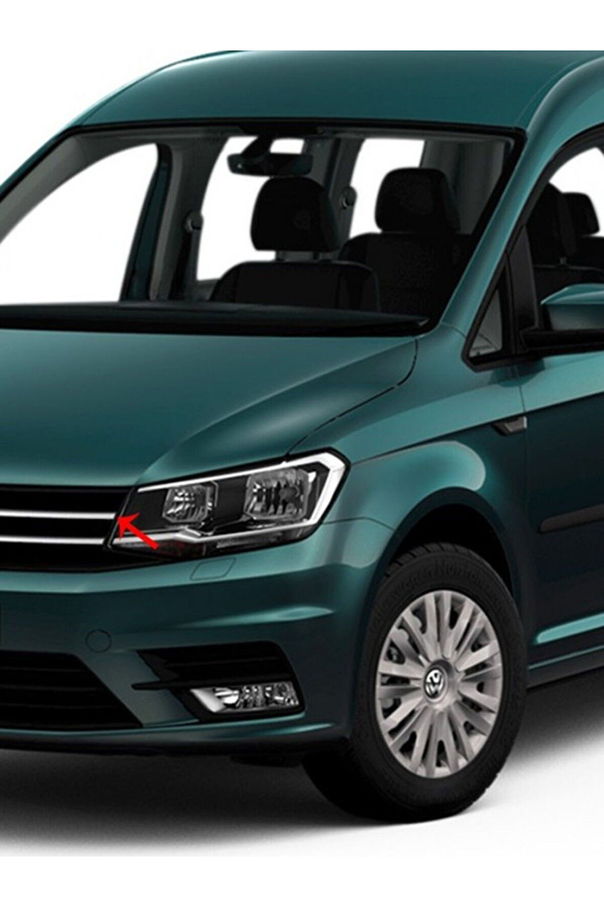 VW CADDY 2015-2021 MODEL ARASI KROM ÖN PANJUR ÇERÇEVESİ 2 PARÇA PASLANMAZ ÇELİK