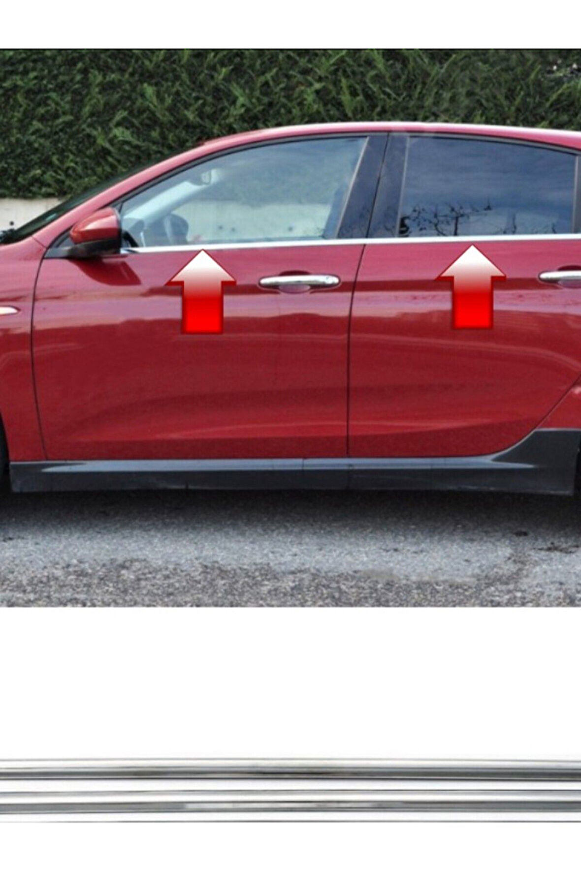 FİAT EGEA HB 2015-2024 MODELLER ARASI KROM CAM ÇITASI 4 PARÇA PASLANMAZ ÇELİK