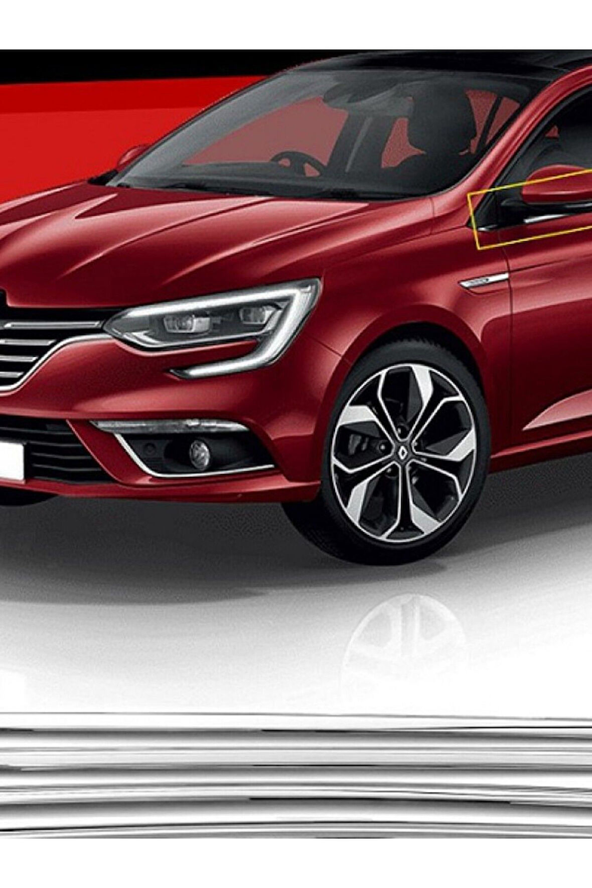 REANULT MEGANE-4 SEDAN 2016-2024 MODELLER ARASI KROM CAM ÇITASI 6 PARÇA PASLANMAZ ÇELİK