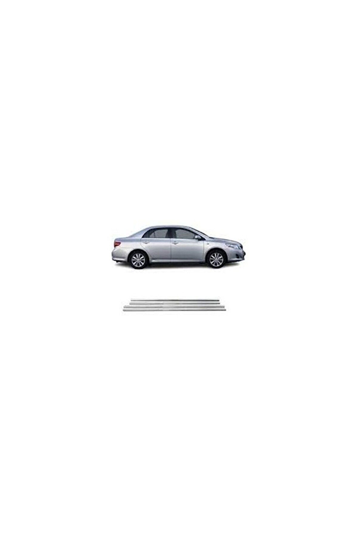 TOYOTA COROLLA 2007-2013 MODELLER ARASI KROM CAM ÇITASI 4 PARÇA PASLANMAZ ÇELİK