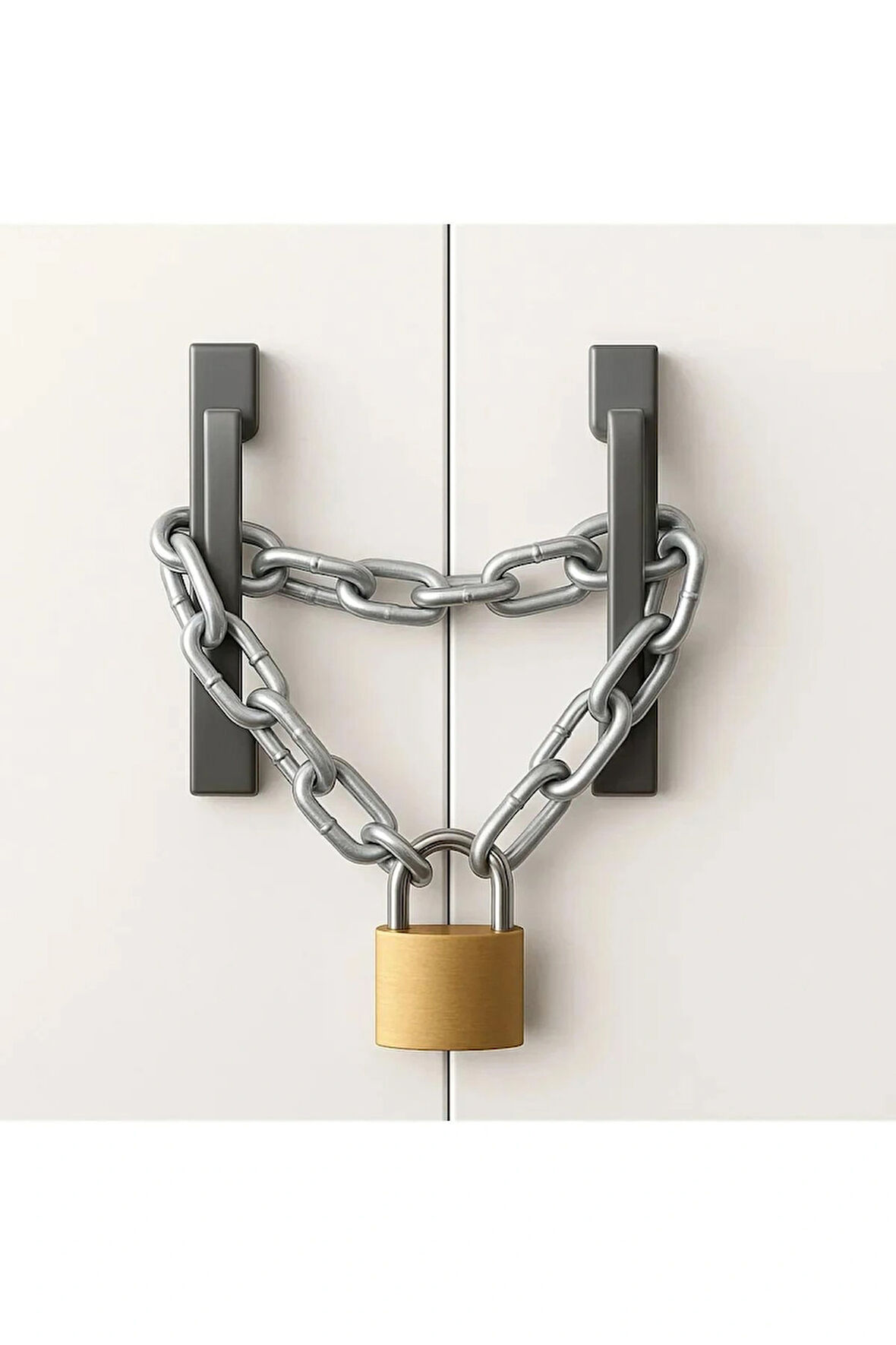 Metal Zincir 40 Cm. Zincirli Kilit Dolap Yurt Spor Kilidi Asma Kilit