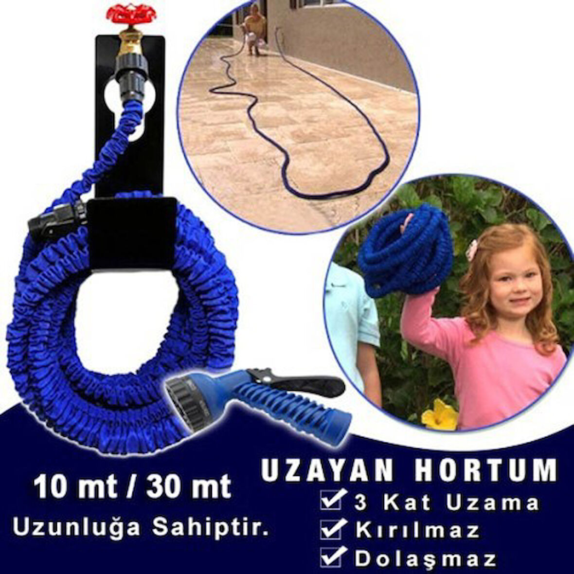 Tabancalı Uzayan Hortum 30 Metre