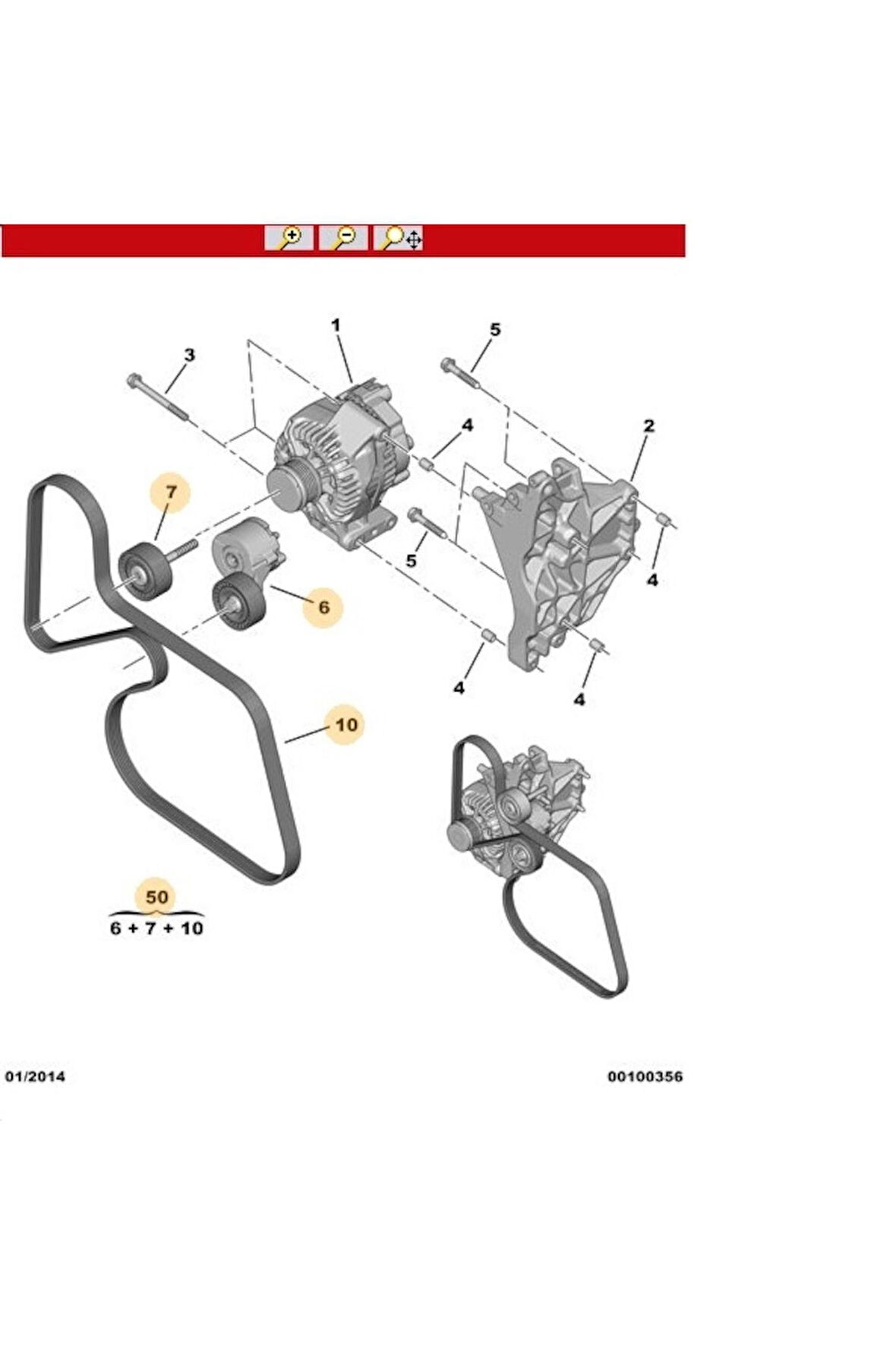 Citroen Nemo 1.3 Alternatör Kayış Seti Gergili PSA 1631896580 Tek Ebat