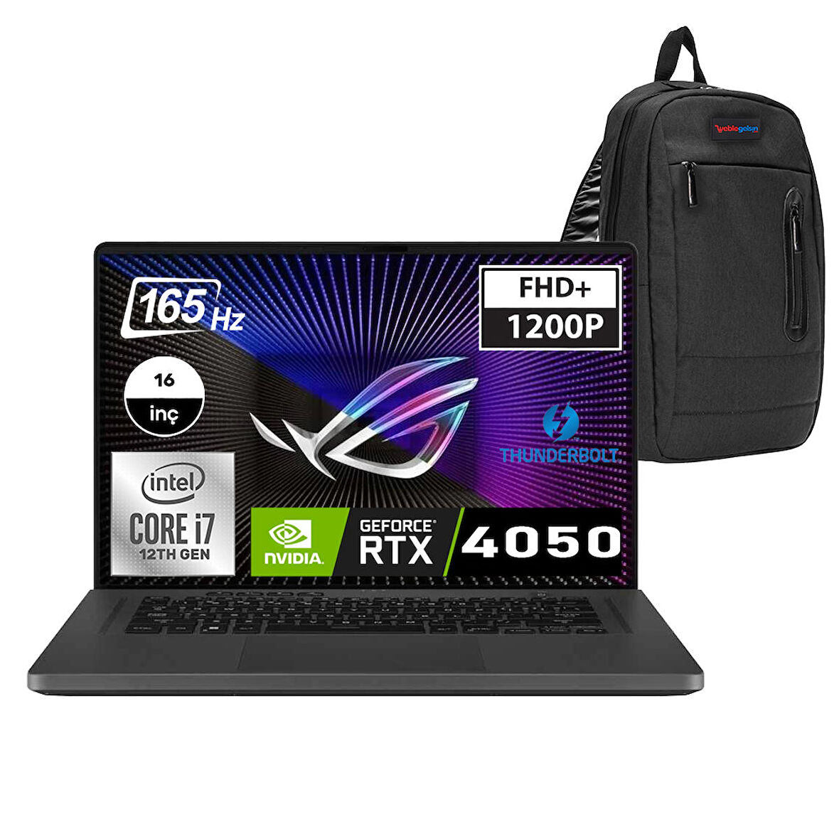 Asus ROG Zephyrus G16 GUW603ZU i7-12700H 24GB 1TB SSD Winodws 11 Home 6GB RTX4050 16" FHD+ 165Hz Taşınabilir Bilgisayar NW3019H05 + Zetta Çanta