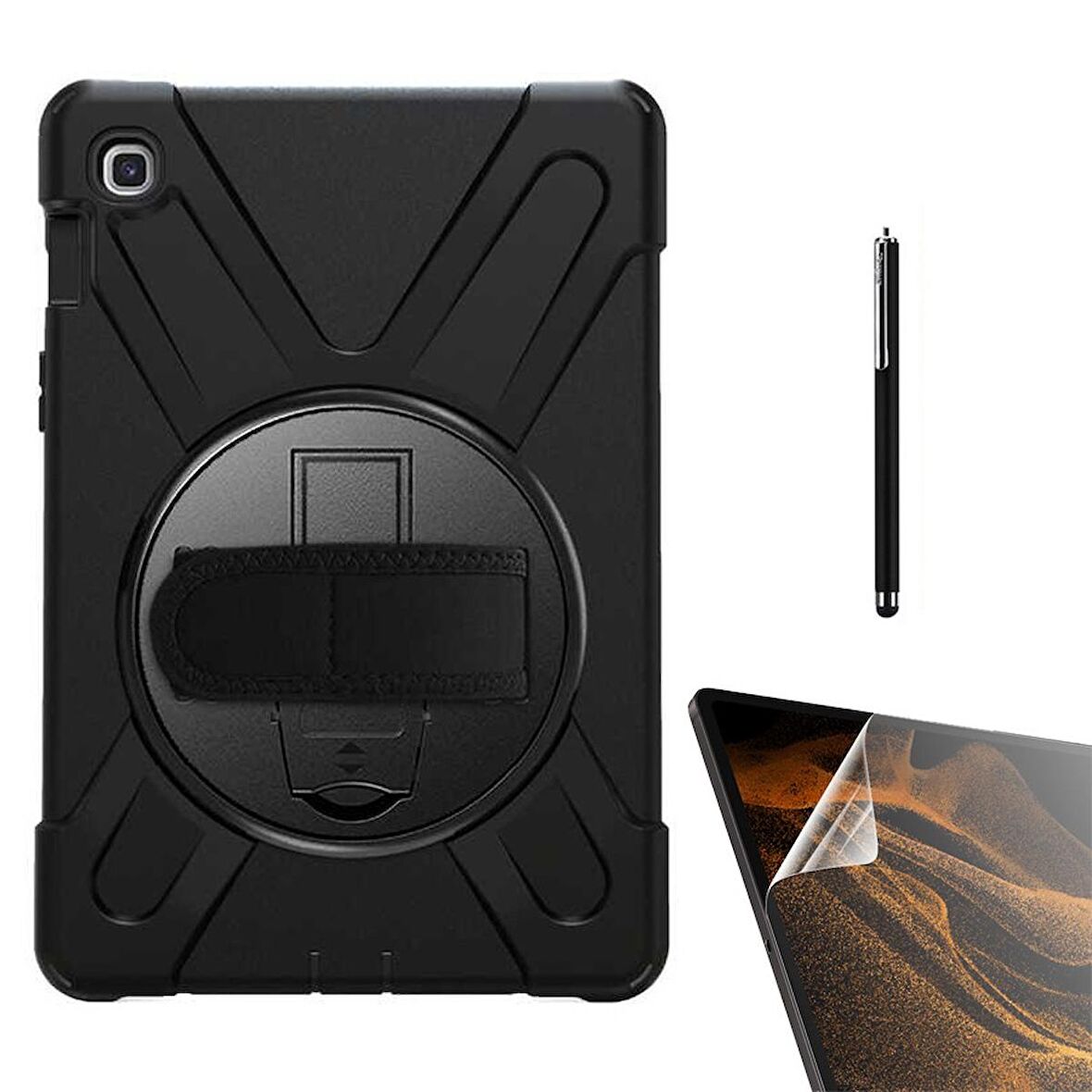 Gpack Samsung Galaxy Tab S6 Lite P610 Kılıf Defender Tablet Tank Koruma Standlı df22  Nano  Kalem