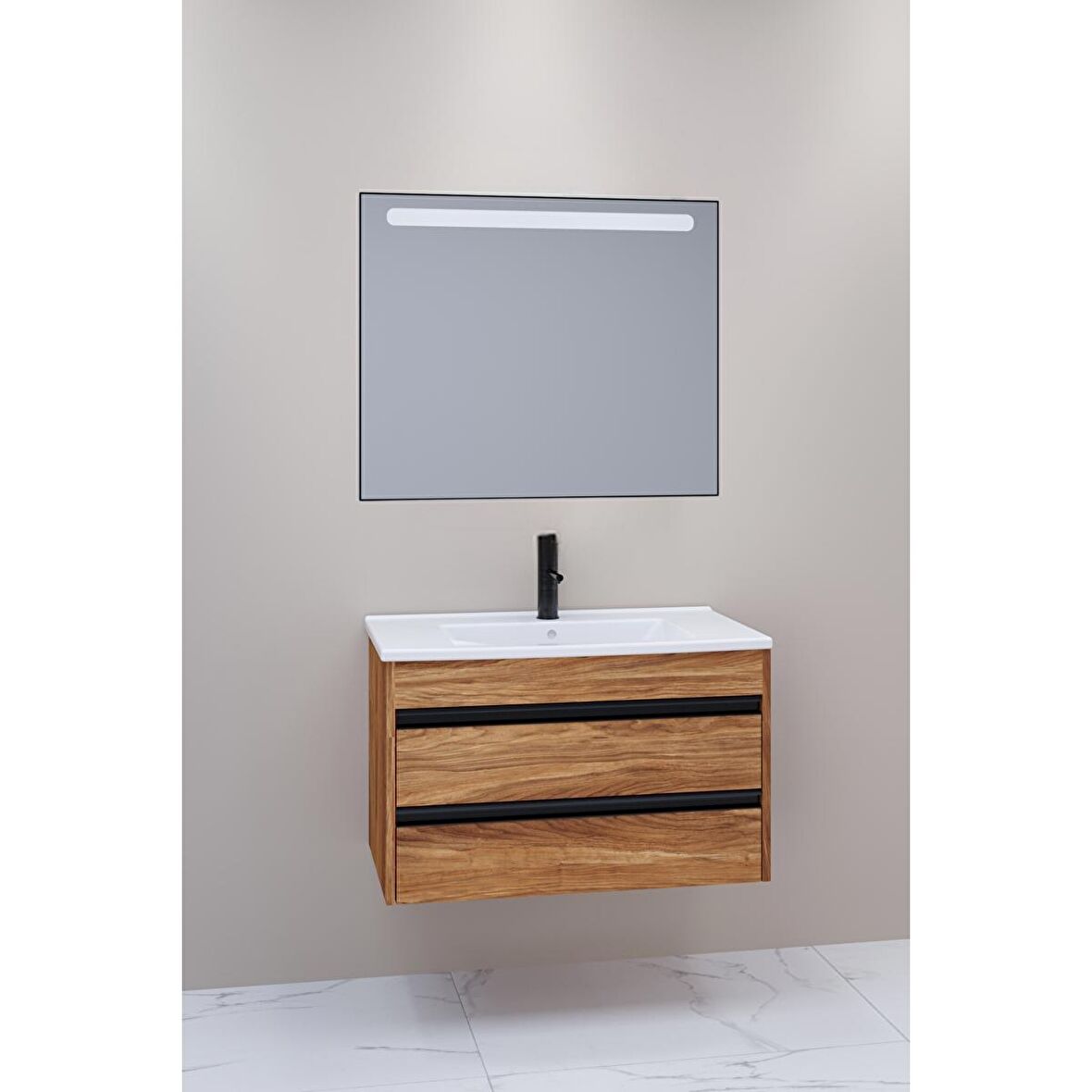 LEVANTE 85 CM BEYAZ LAVABOLU BANYO DOLABI - BOY DOLAP HARİÇ