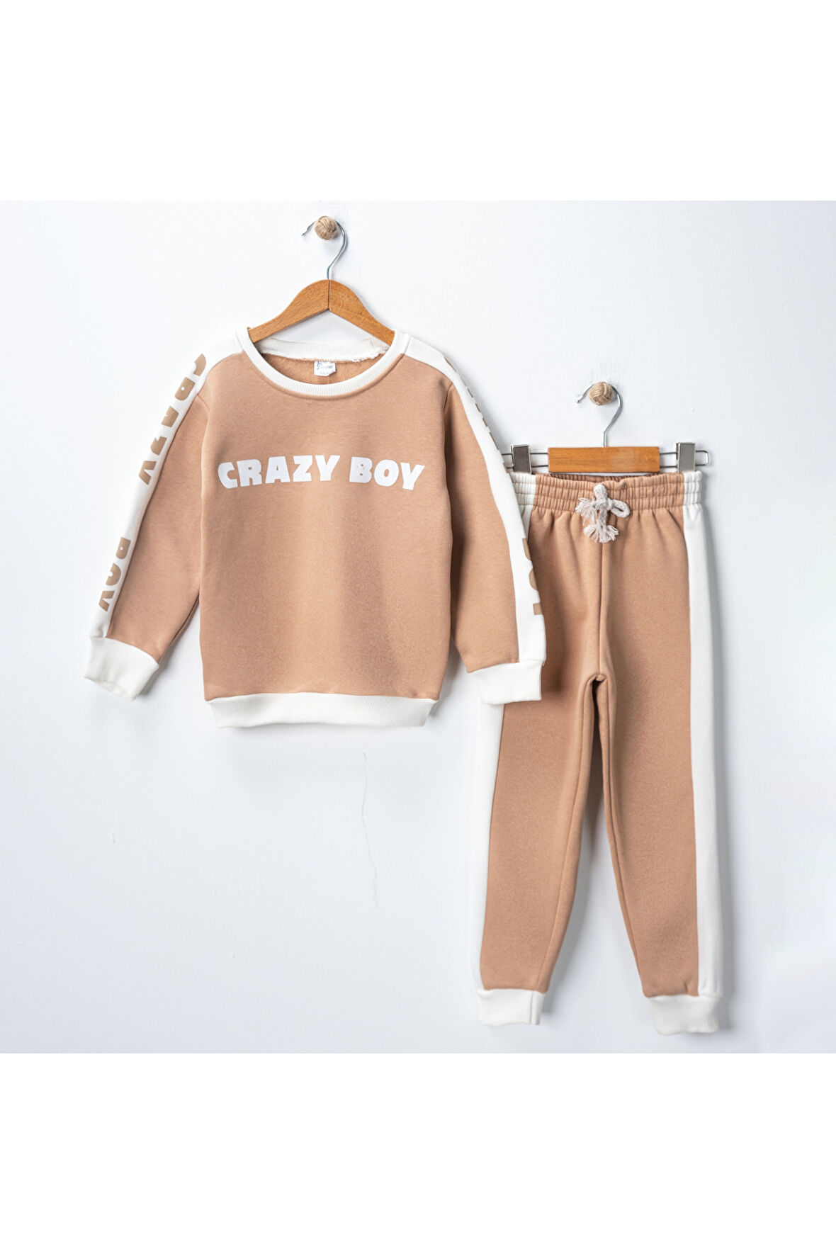 Erkek Çocuk Baskılı 3 İplik Şardonlu Kalın Eşofman Takımı