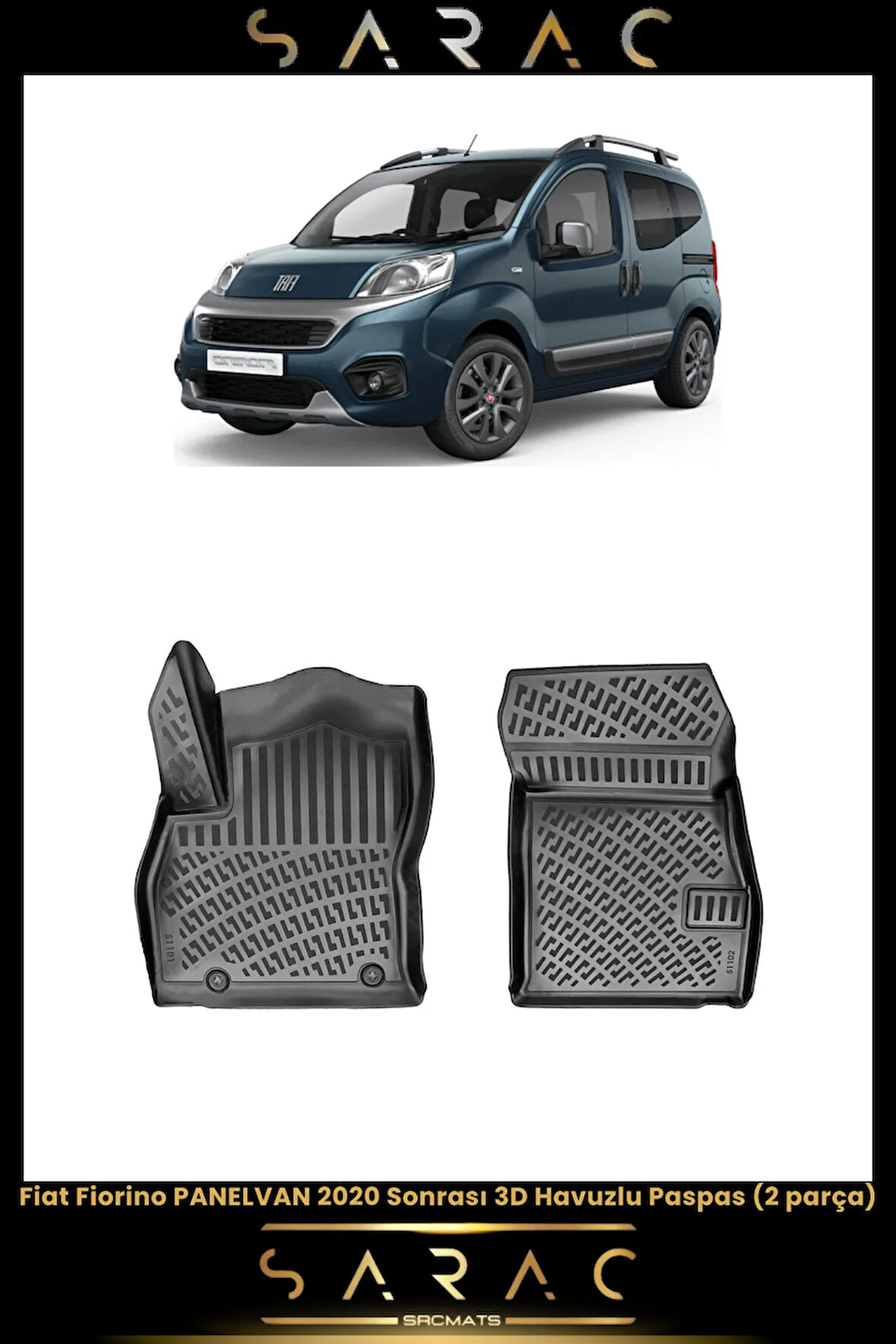 Fiat Fiorino Panelvan Dizel 2022 Model Araca Özel 3d Havuzlu Paspas(2 PARÇA)