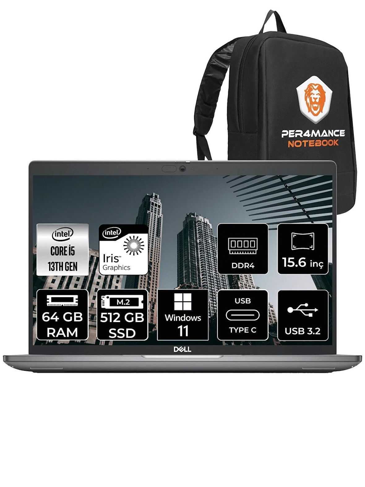 Dell Latitude 3540 i5 1335U 64GB RAM 512GB SSD 15.6'' FHD W11HOME N006L354015 & PER4 ÇANTA 