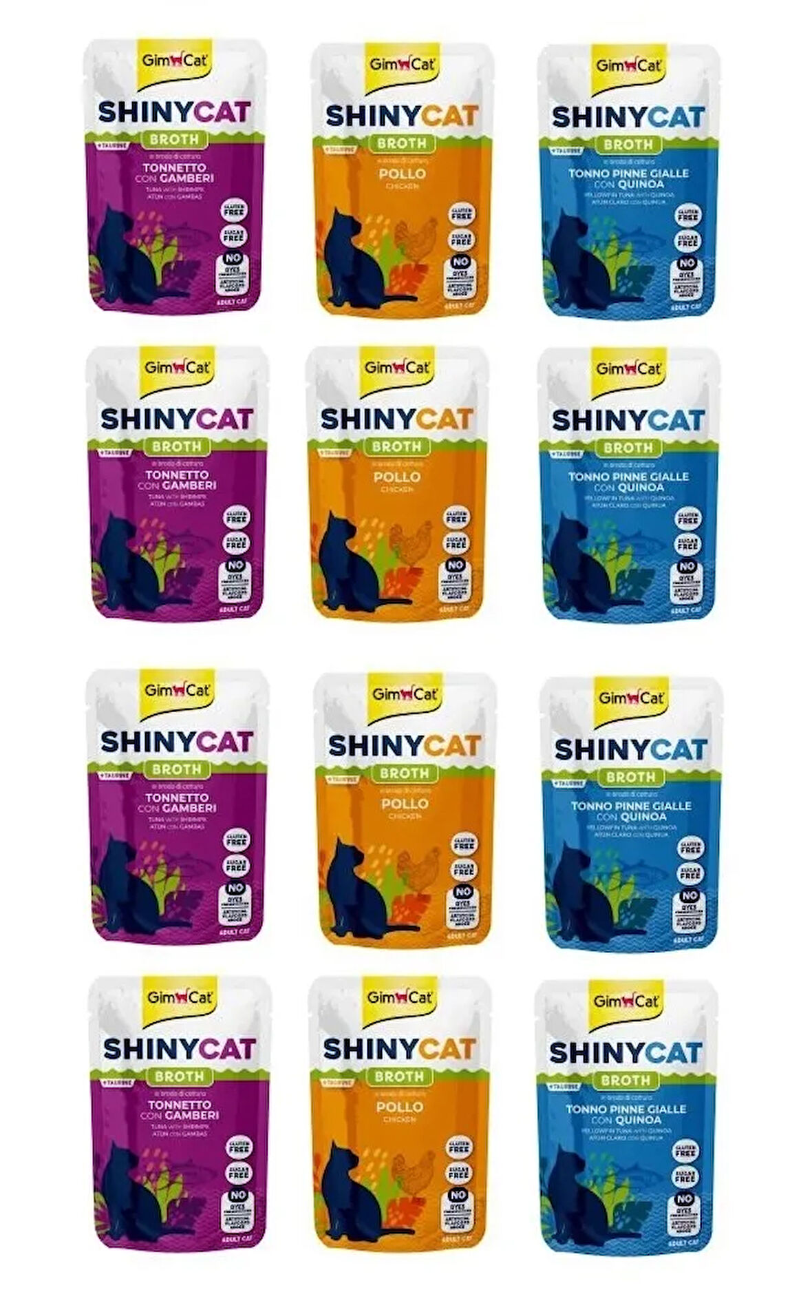 Gimcat Shinycat Pouch 3 Çeşit Karma Kedi Yaş Mama 70 Gr. X 12 Adet