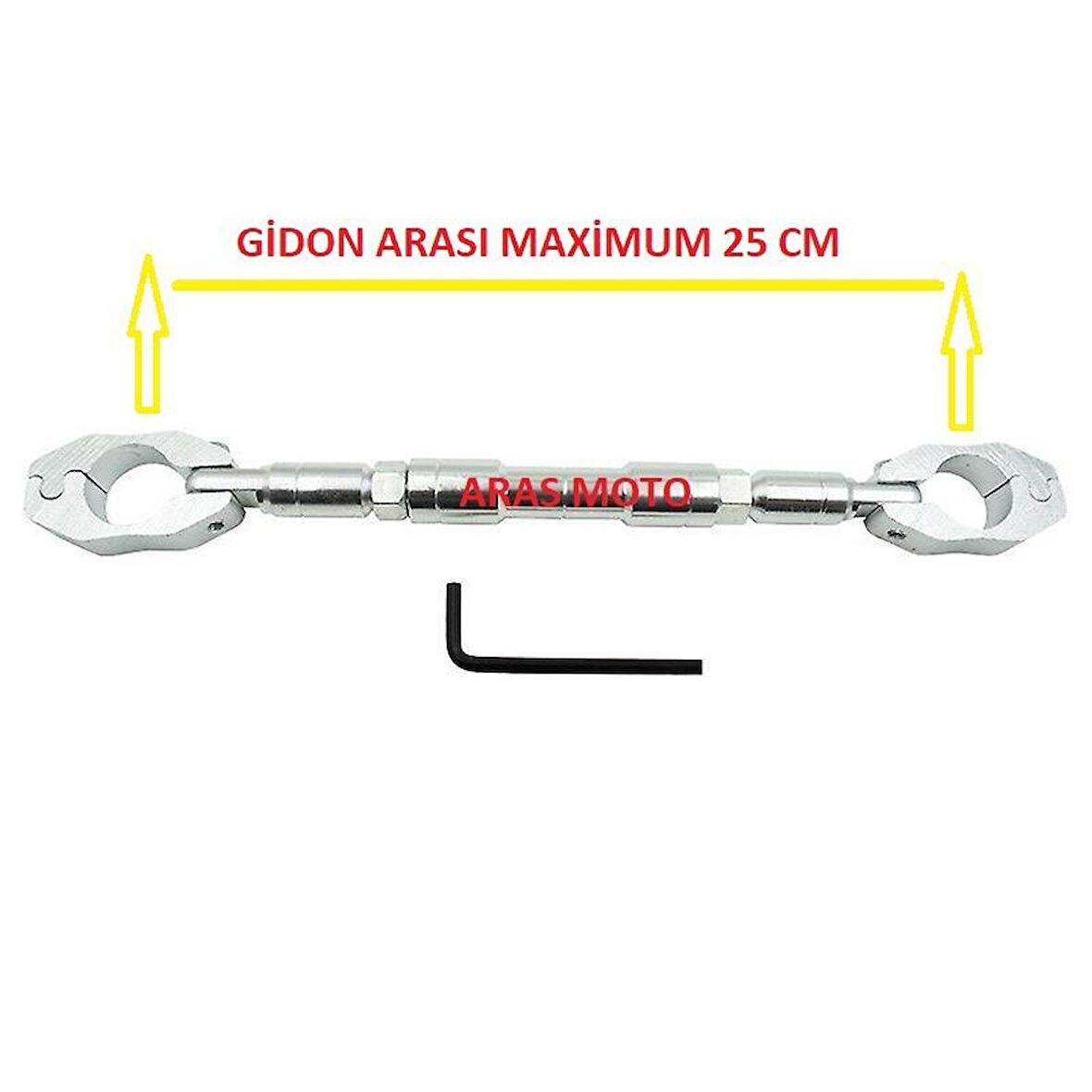 Motosiklet Gidon Barı Ayarlanabilir Dengeleyici Ara Bar Gri Renk 22 Mm Gİdon -Arasmoto